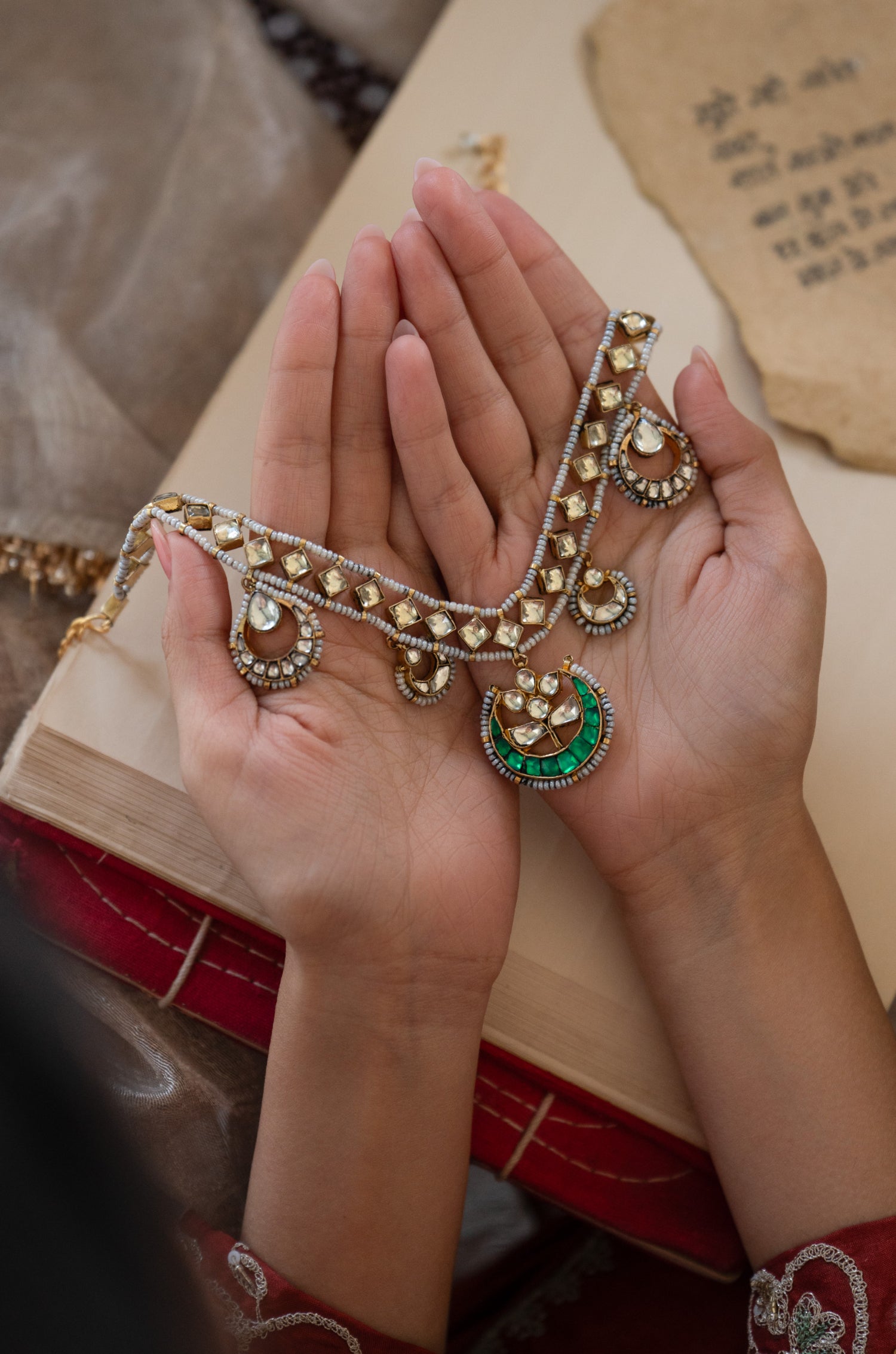 Myra Green Kundan Necklace