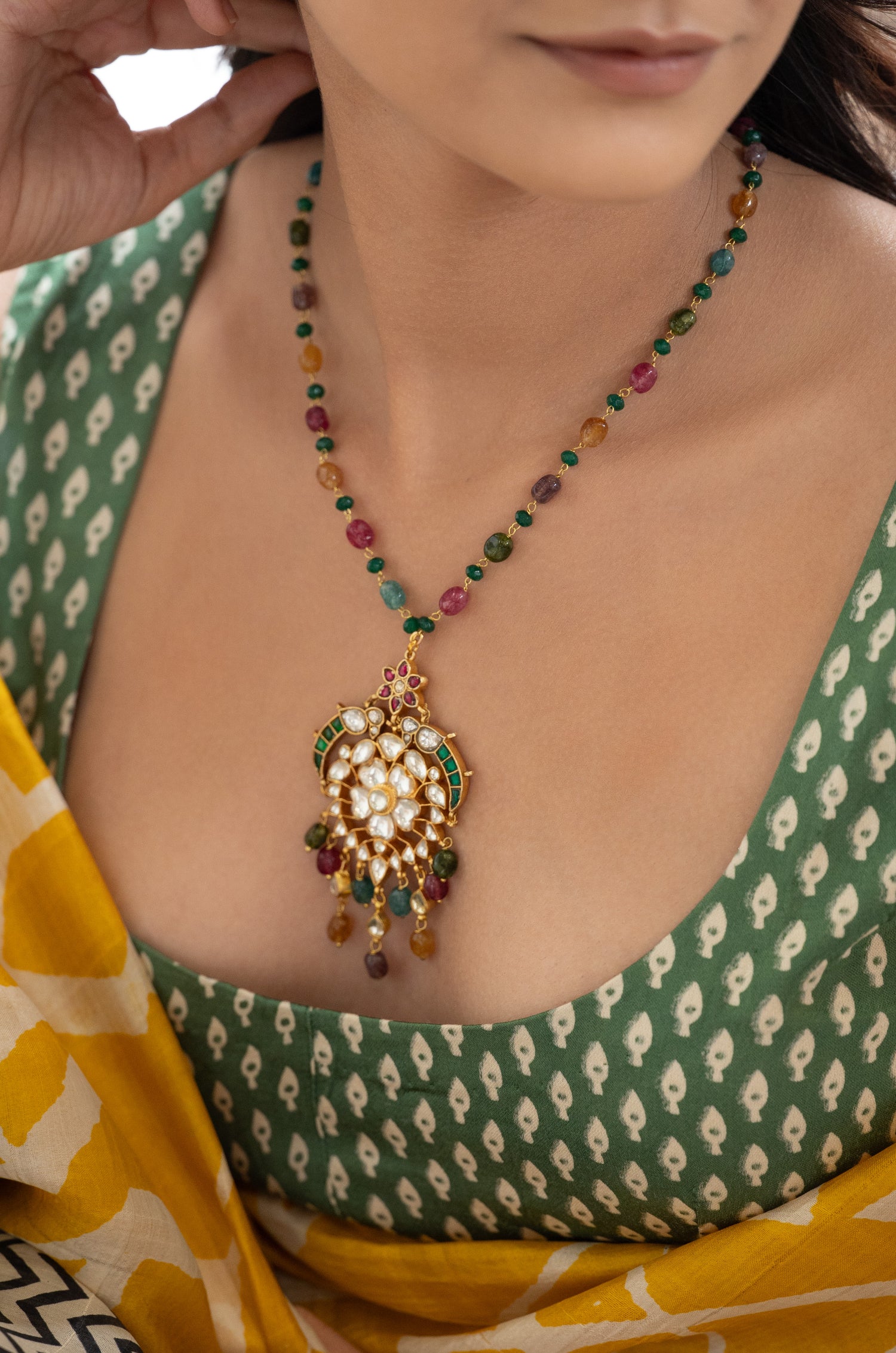 Heer Multicolored Kundan Necklace