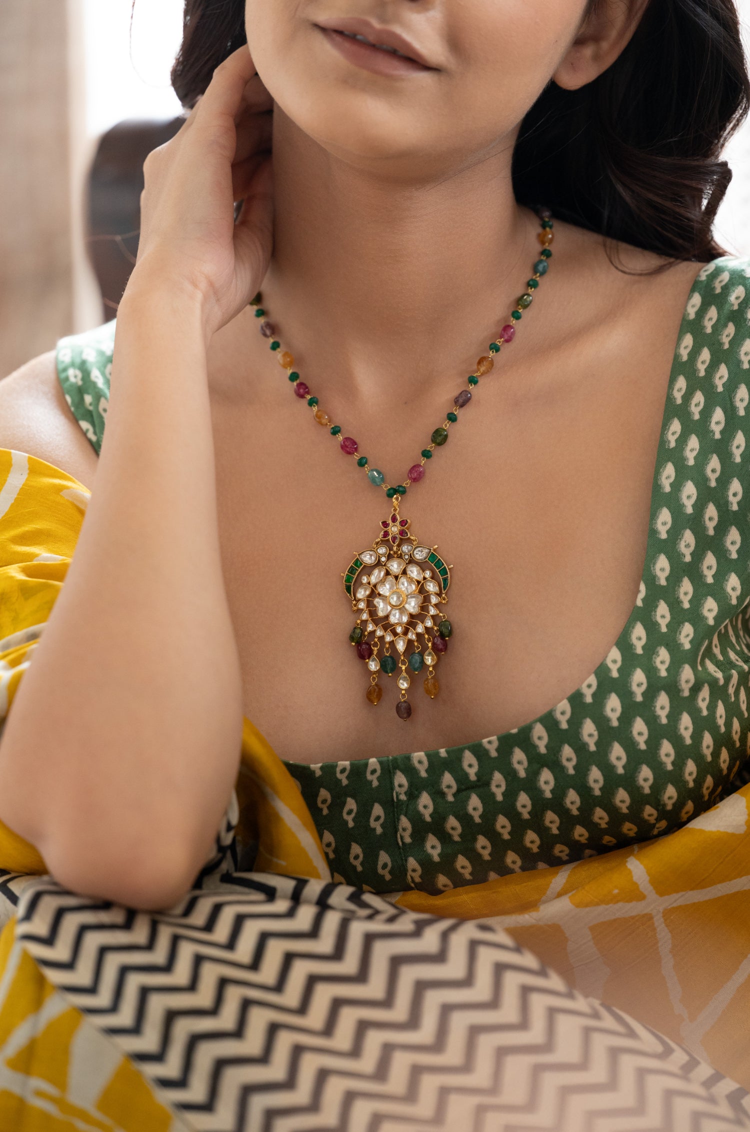Heer Multicolored Kundan Necklace