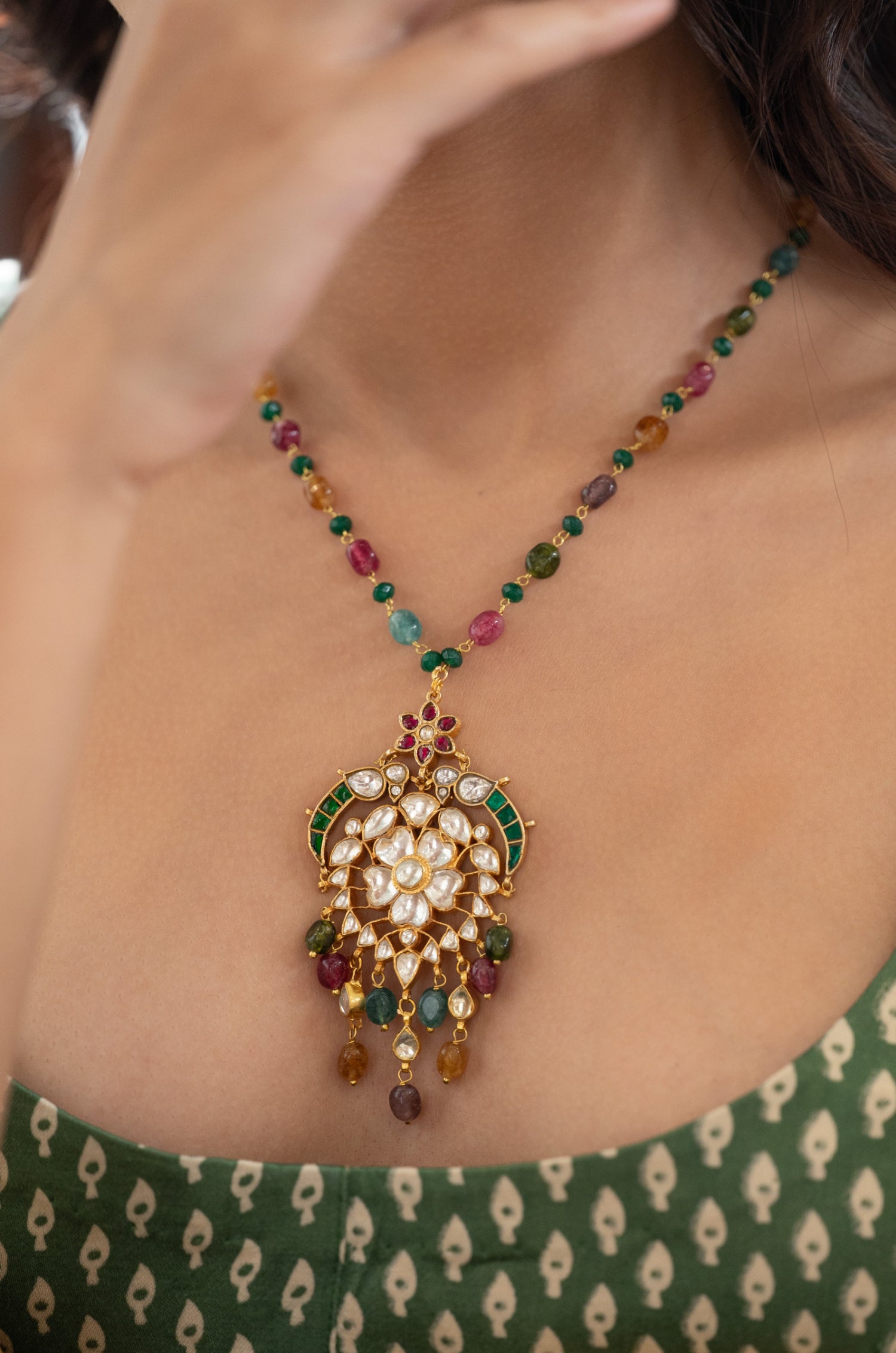 Heer Multicolored Kundan Necklace
