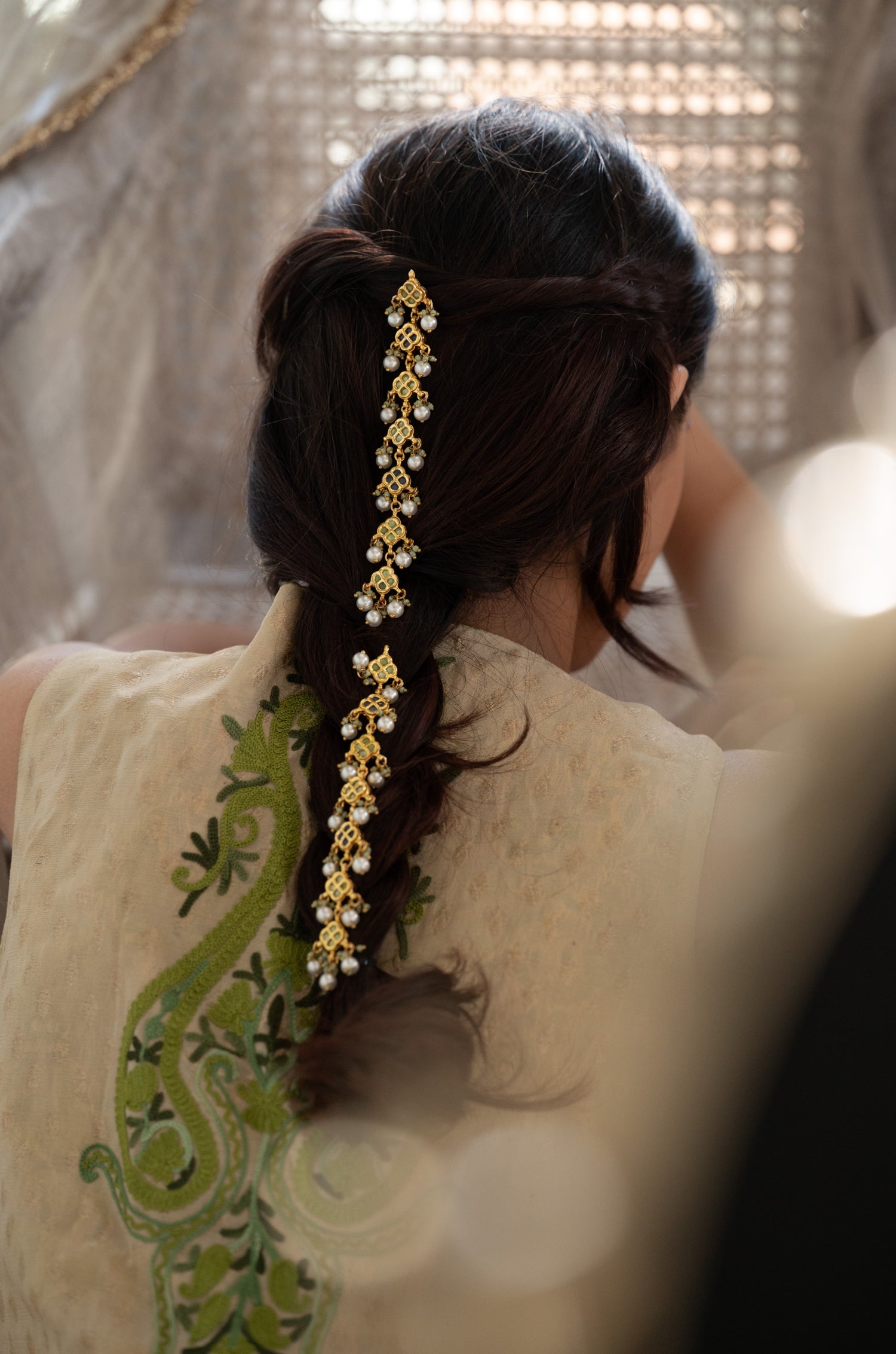 Lyna Kundan Braid Pins- Set of 2