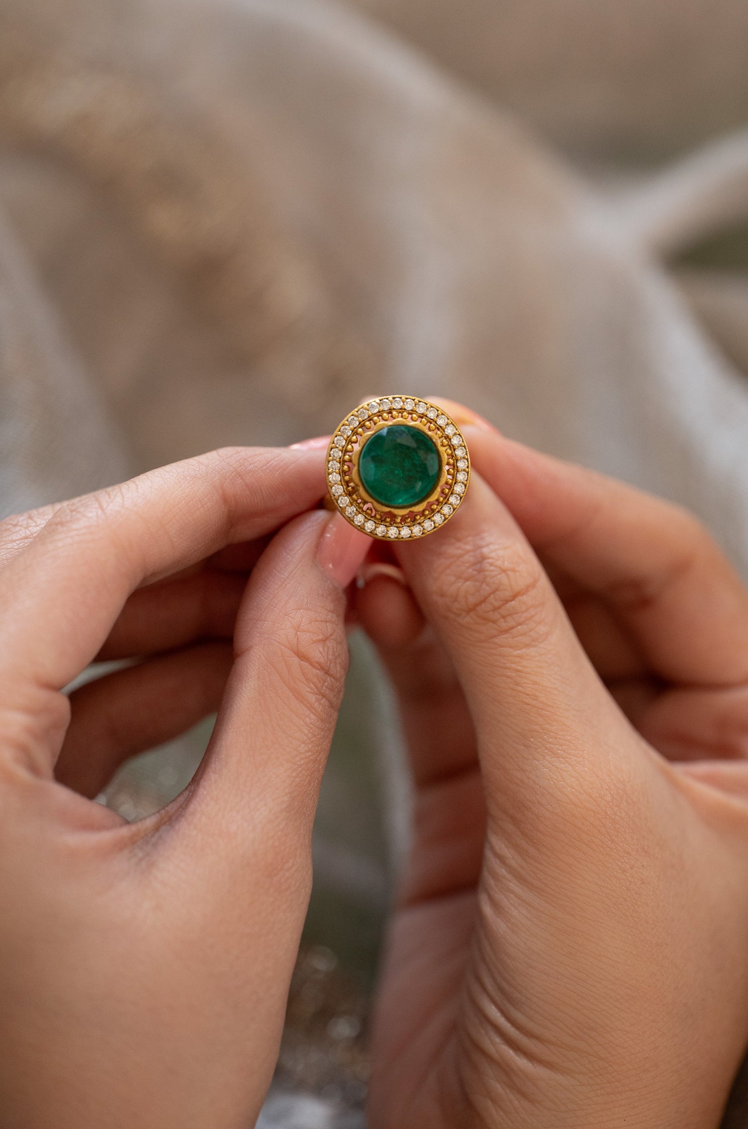 Inaita Green Victorian Ring