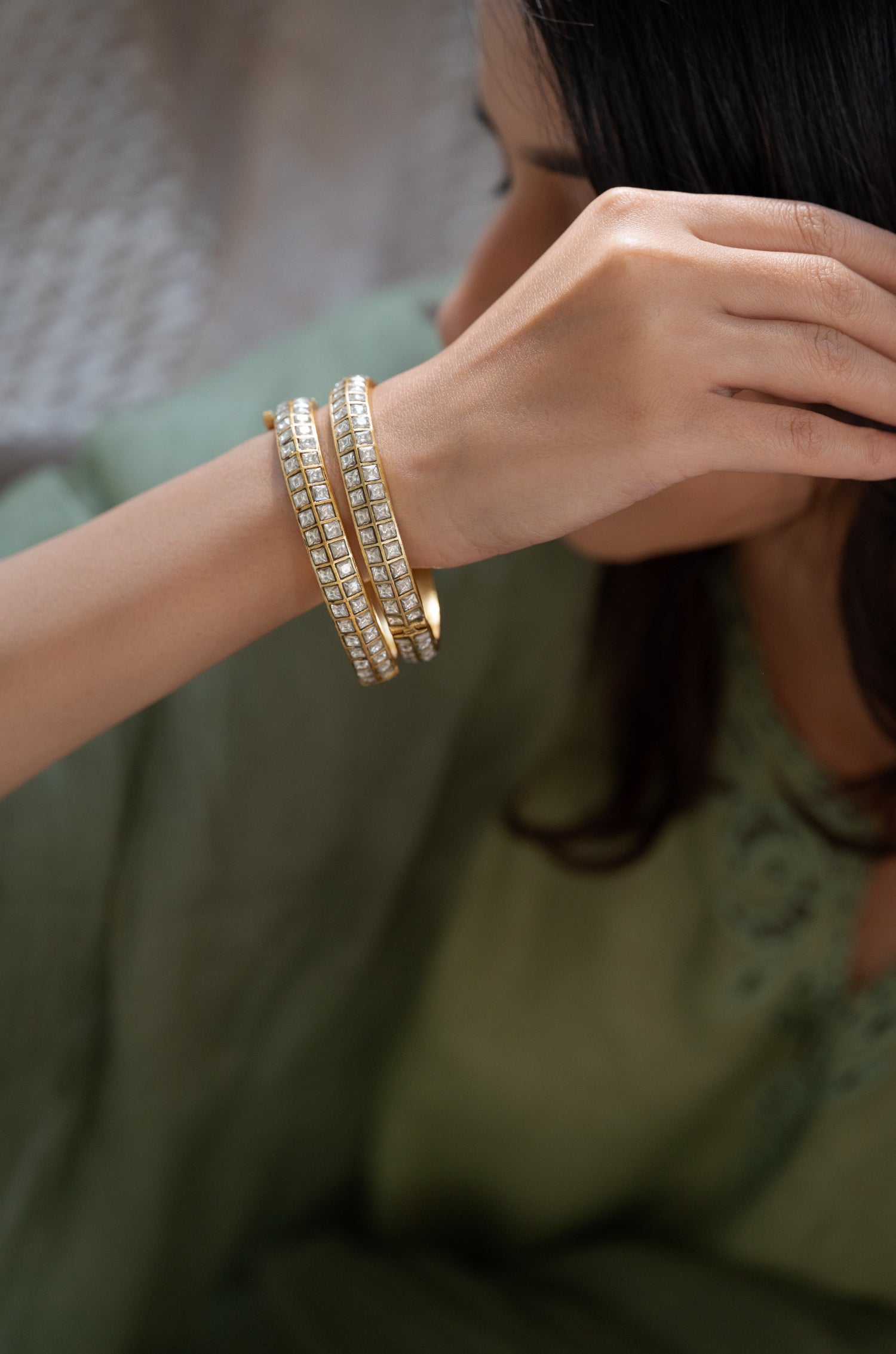 Vedi Kundan Bangles - Set Of 2
