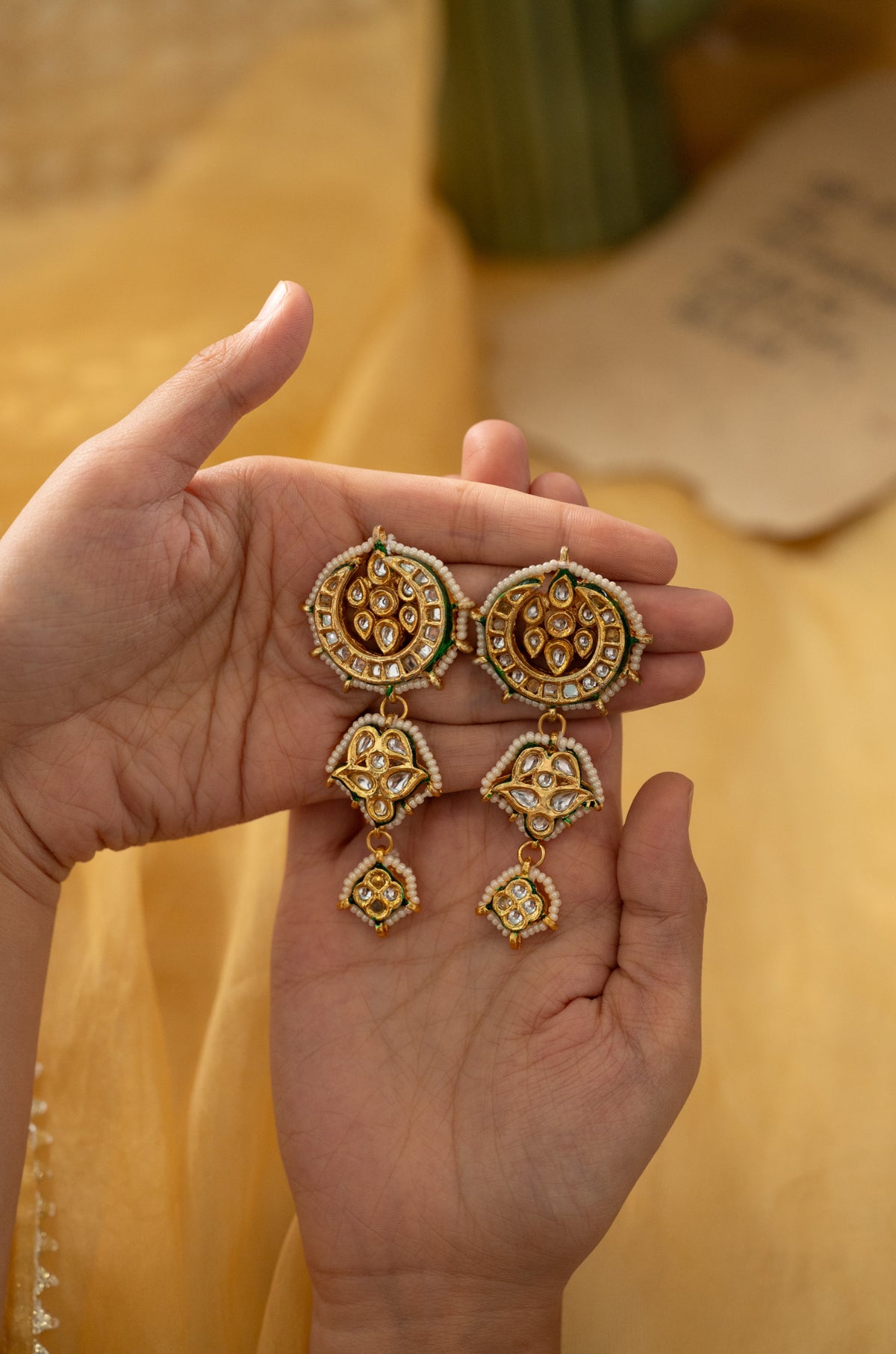 Riwaayat Kundan Drop Earrings
