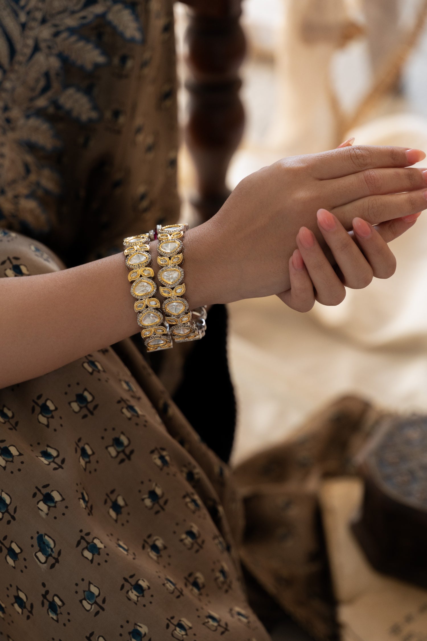 Safina Polki Bangles - Set of 2