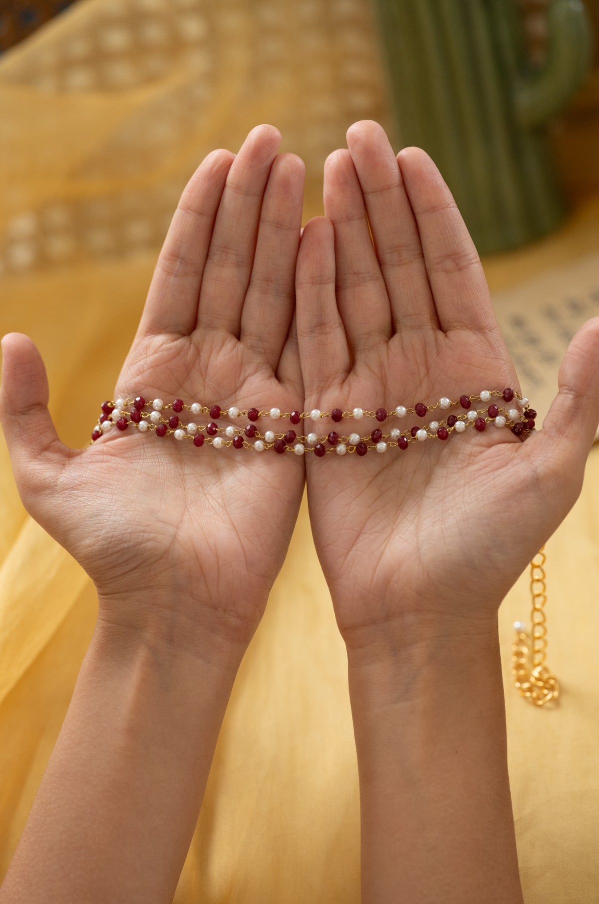 Gulbahar Red Pearl Necklace