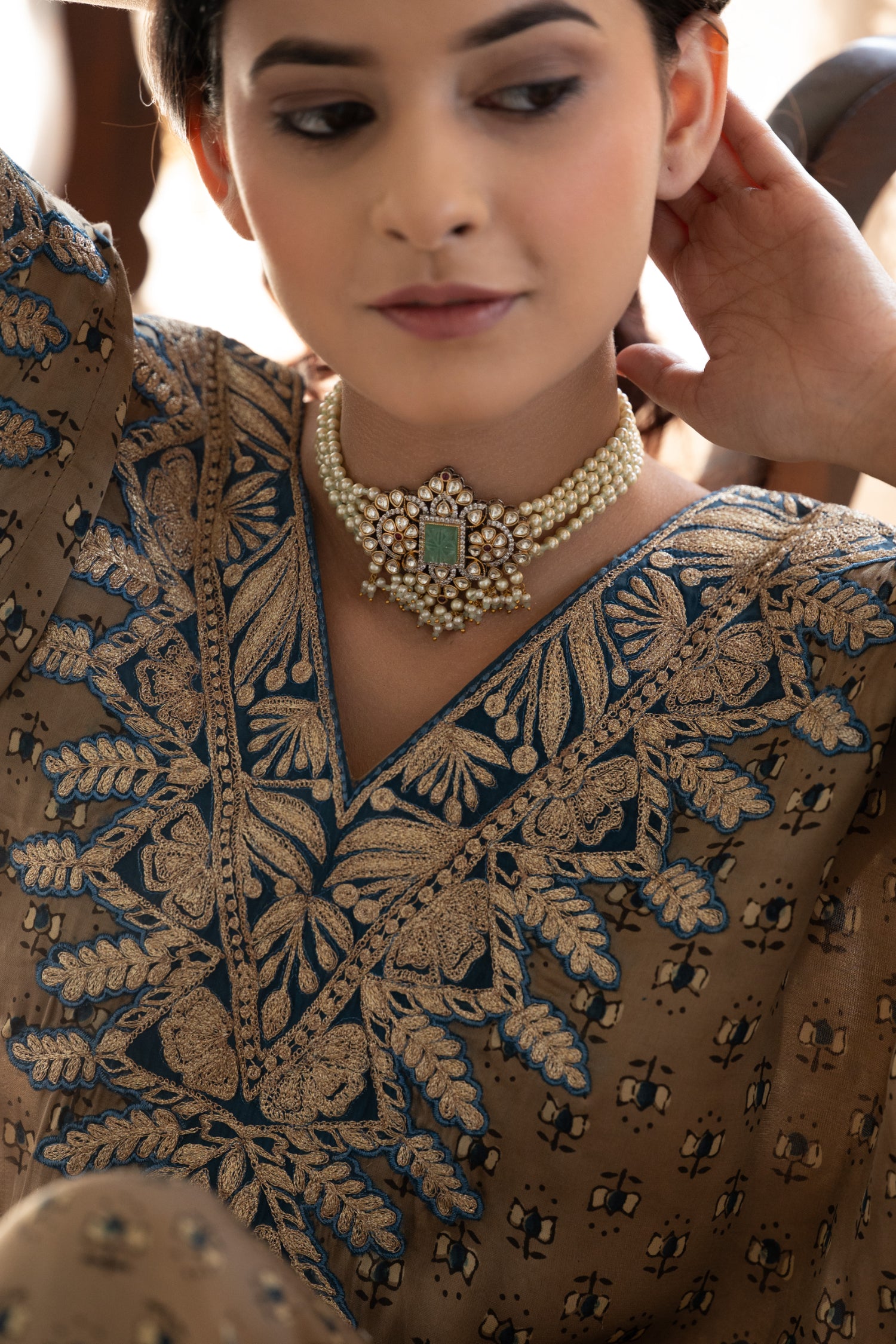 Fehza Mint Victorian Necklace Set