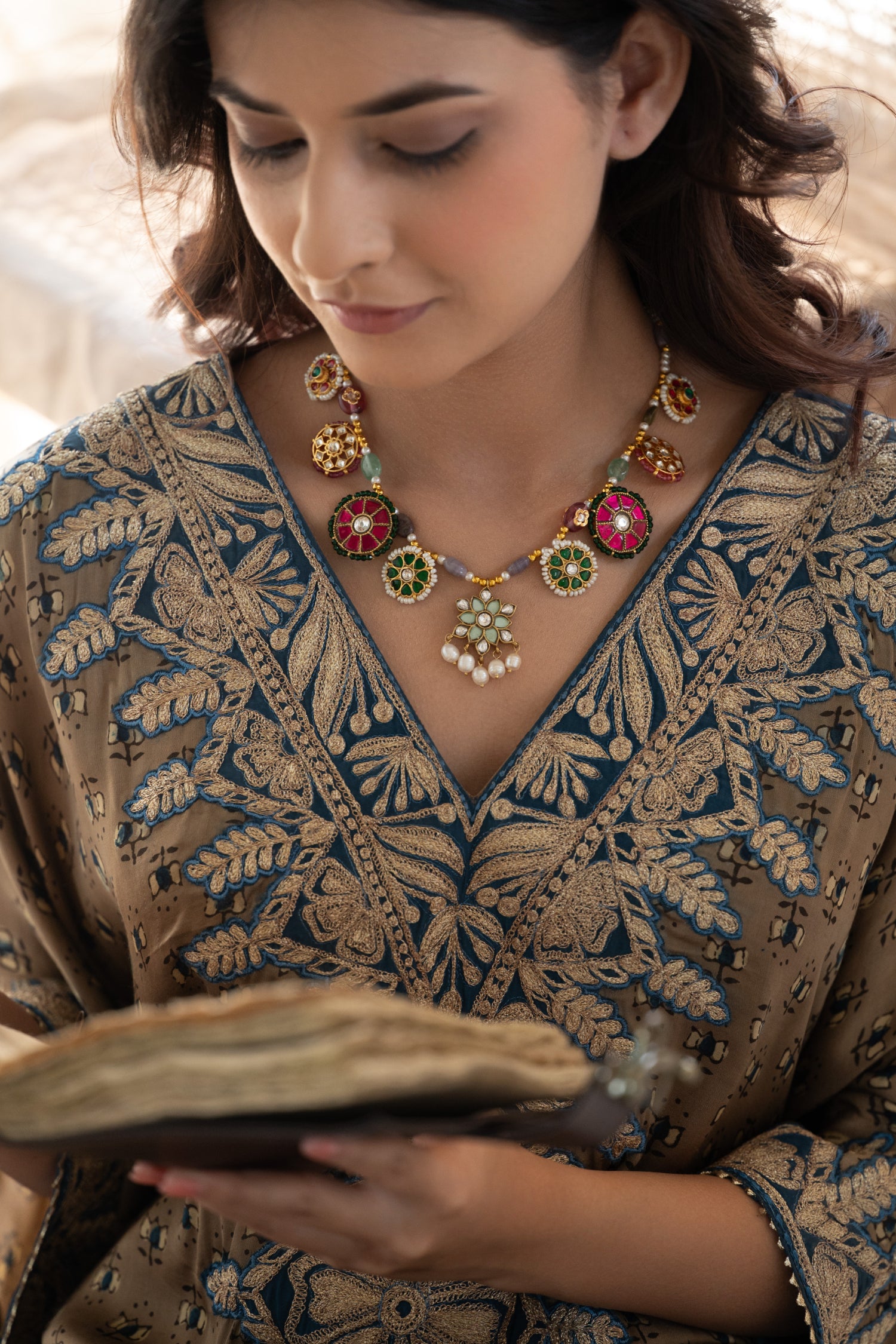 Asra Multicolored Kundan Necklace