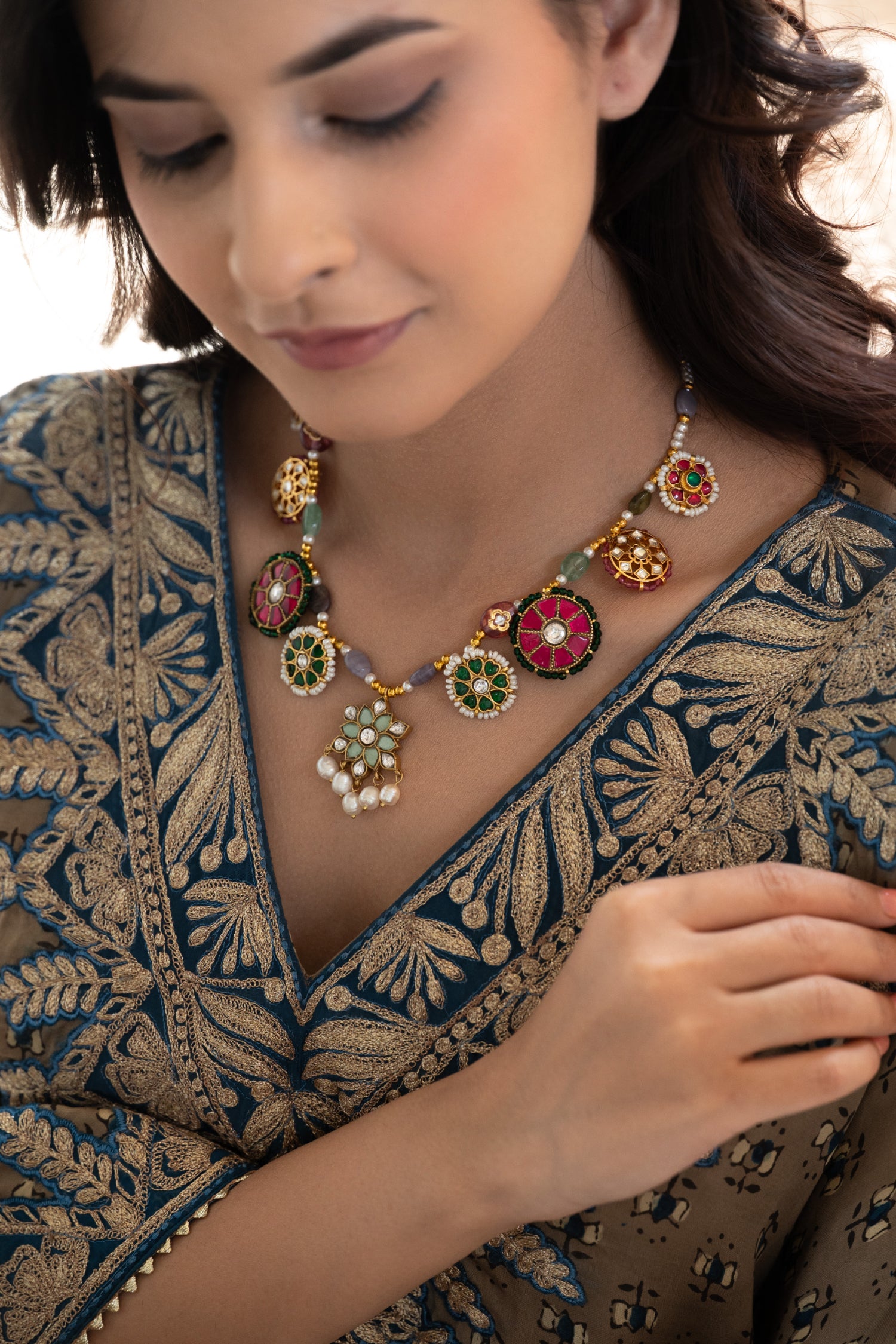 Asra Multicolored Kundan Necklace