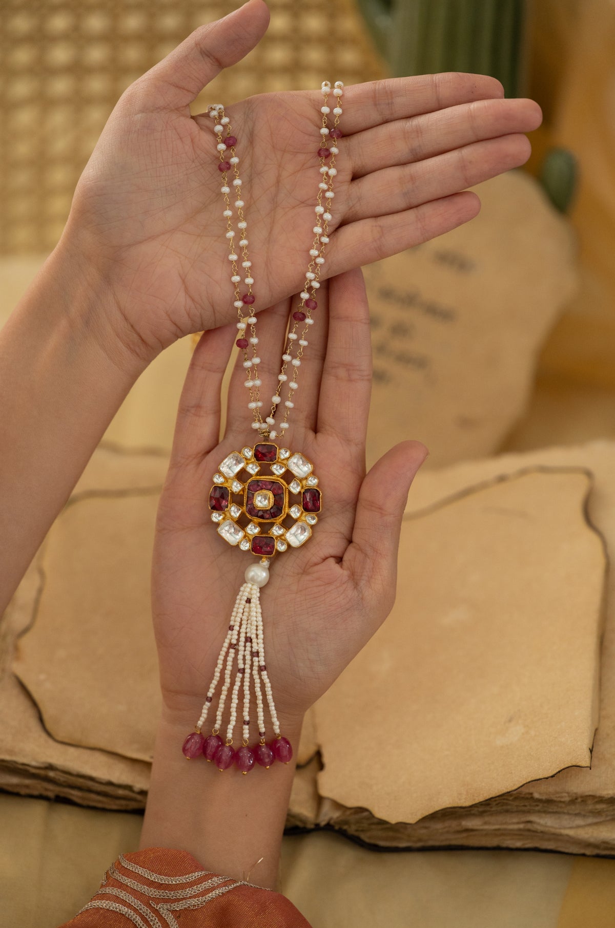 Jhalak Mint Kundan Necklace