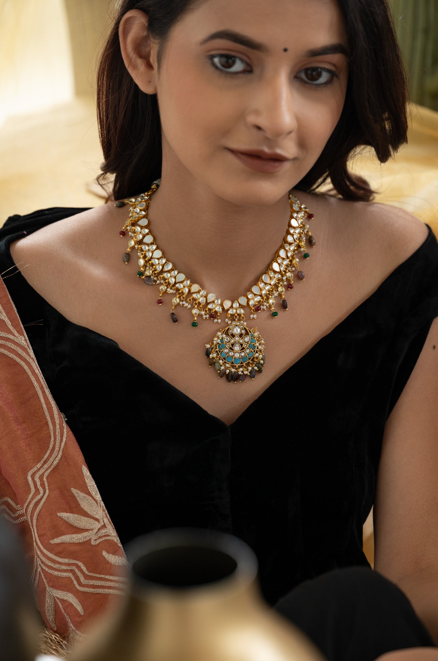 Meher Turquoise Kundan Necklace