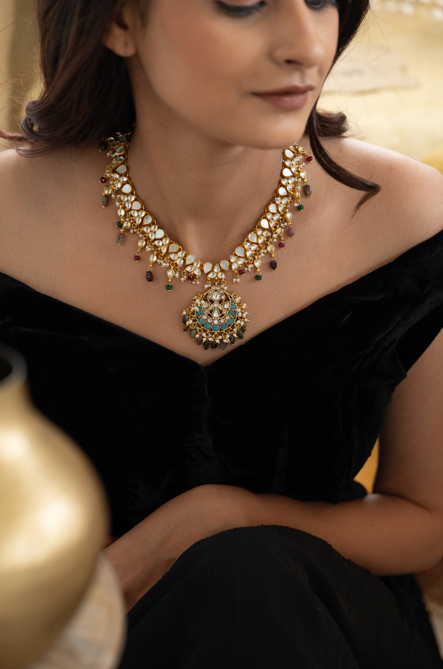 Meher Turquoise Kundan Necklace