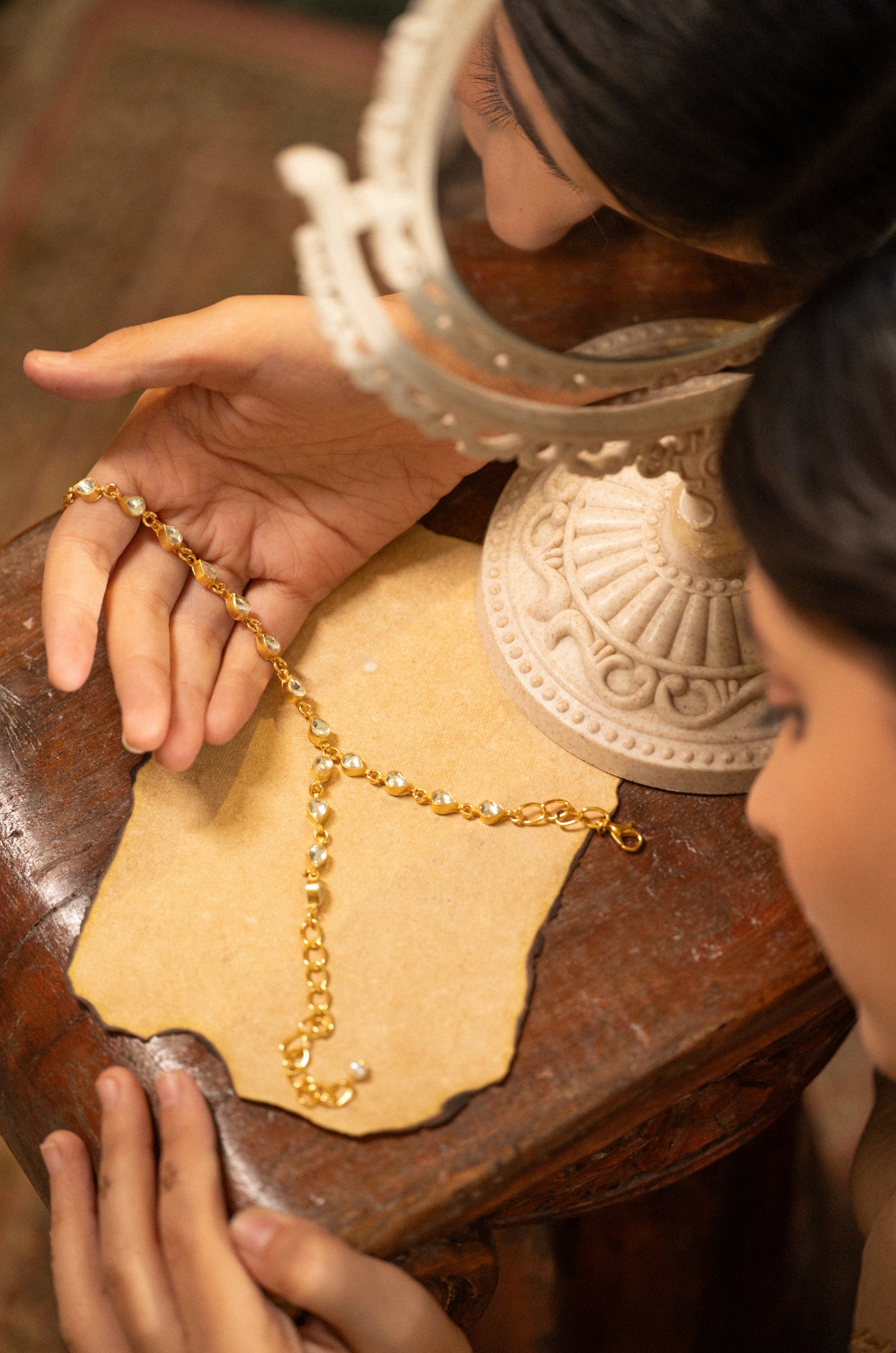 Vedika Kundan Hathphool Bracelet