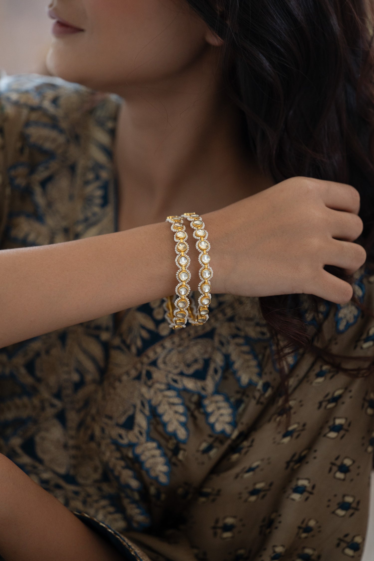 Ramisa Kundan Bangles - Set Of 2