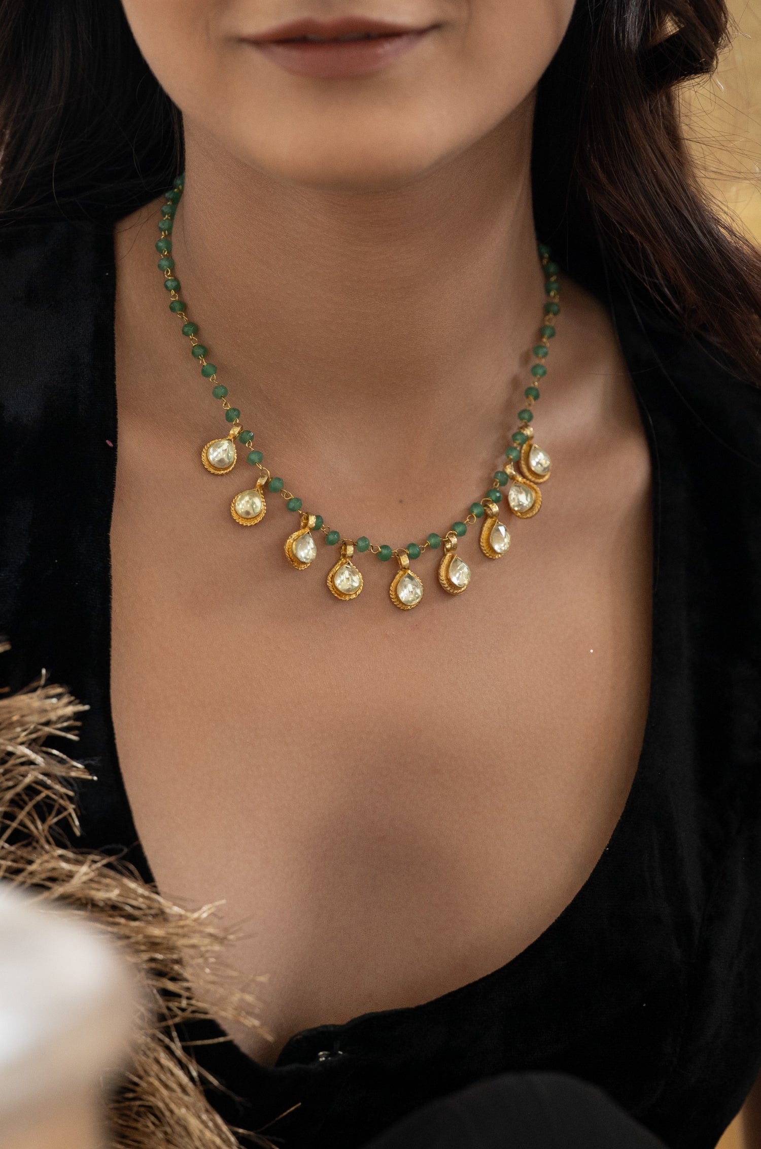 Vanya Green Kundan Necklace
