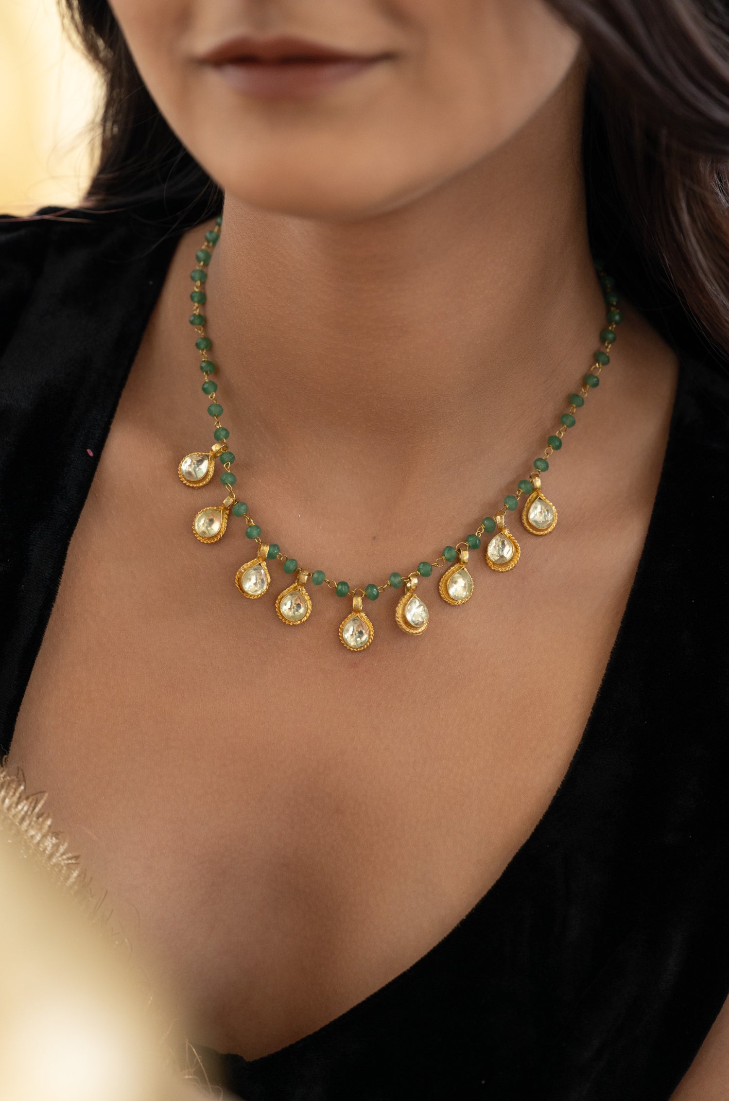 Vanya Green Kundan Necklace