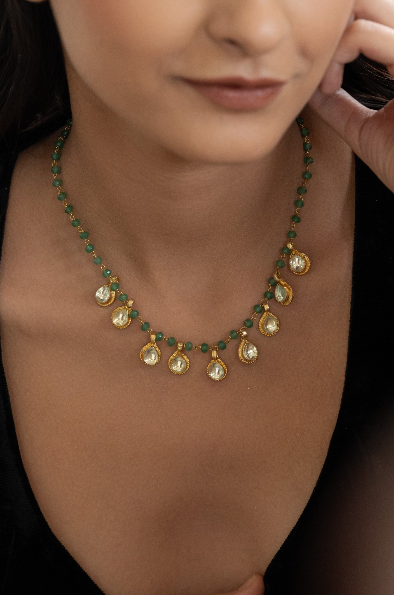 Vanya Green Kundan Necklace