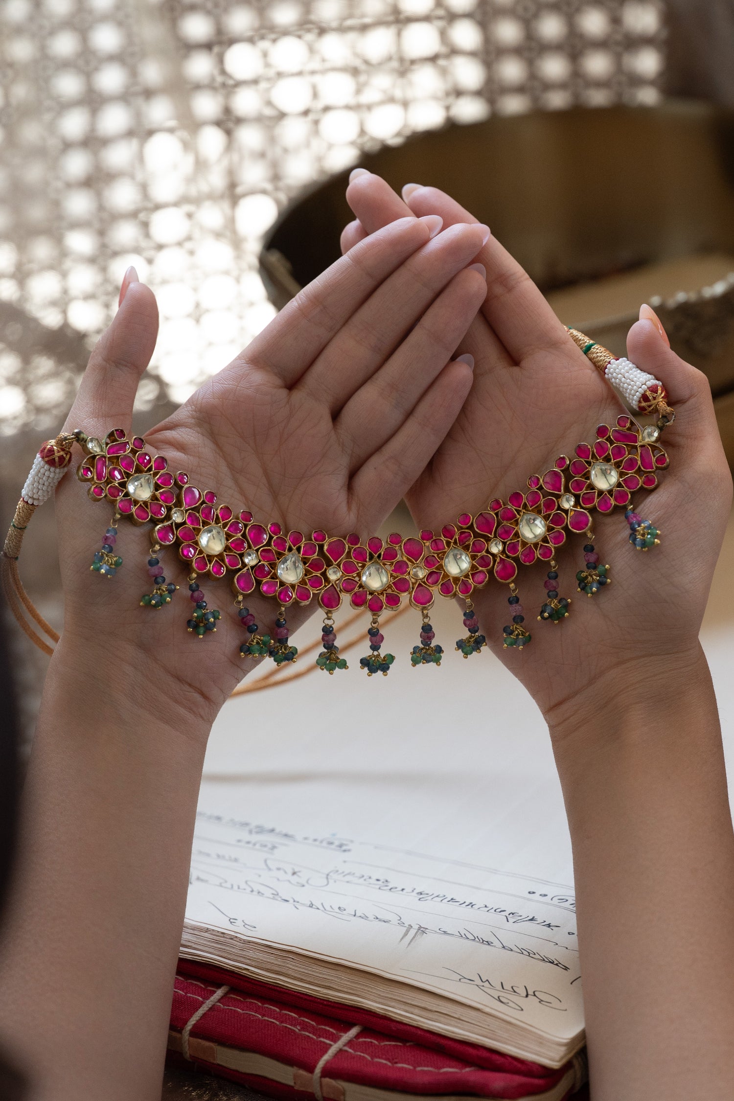 Shayna Pink Kundan Choker