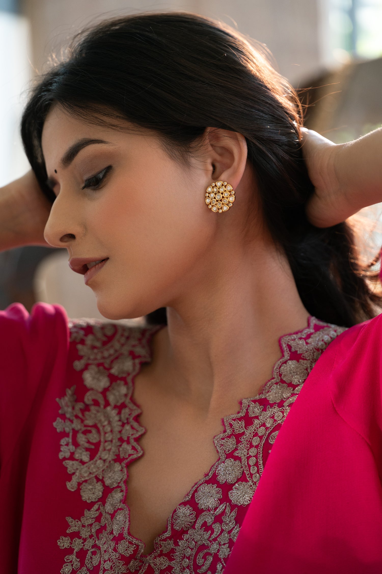 Ruhee Polki Studs