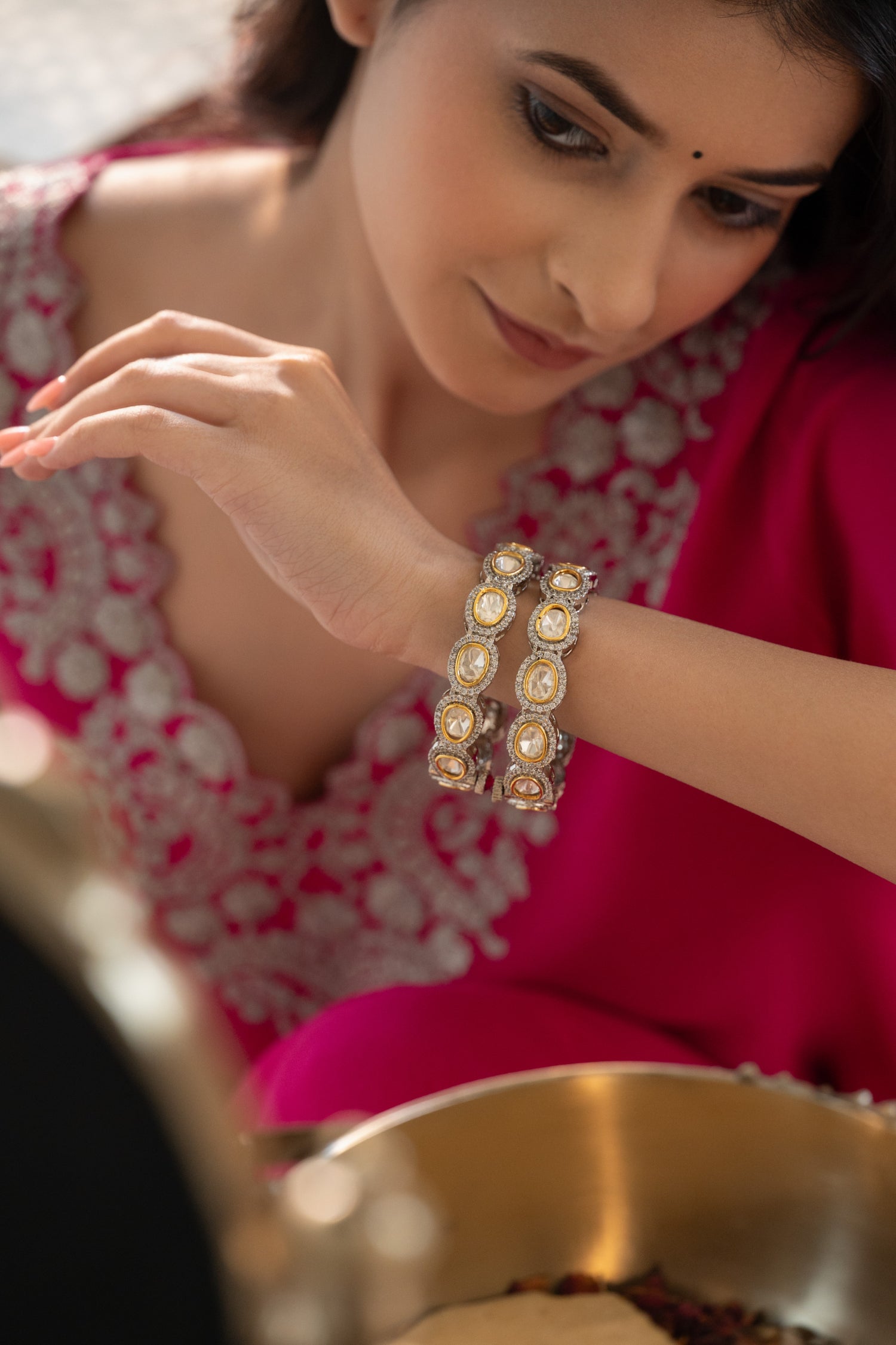 Zarini Polki Bangles - Set of 2