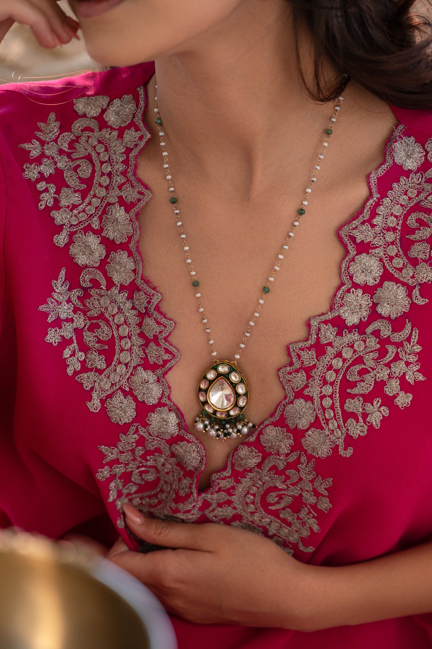 Nisha Polki Pendant Necklace