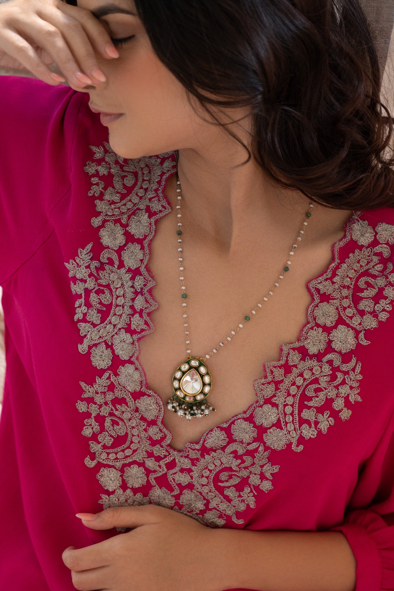 Nisha Polki Pendant Necklace