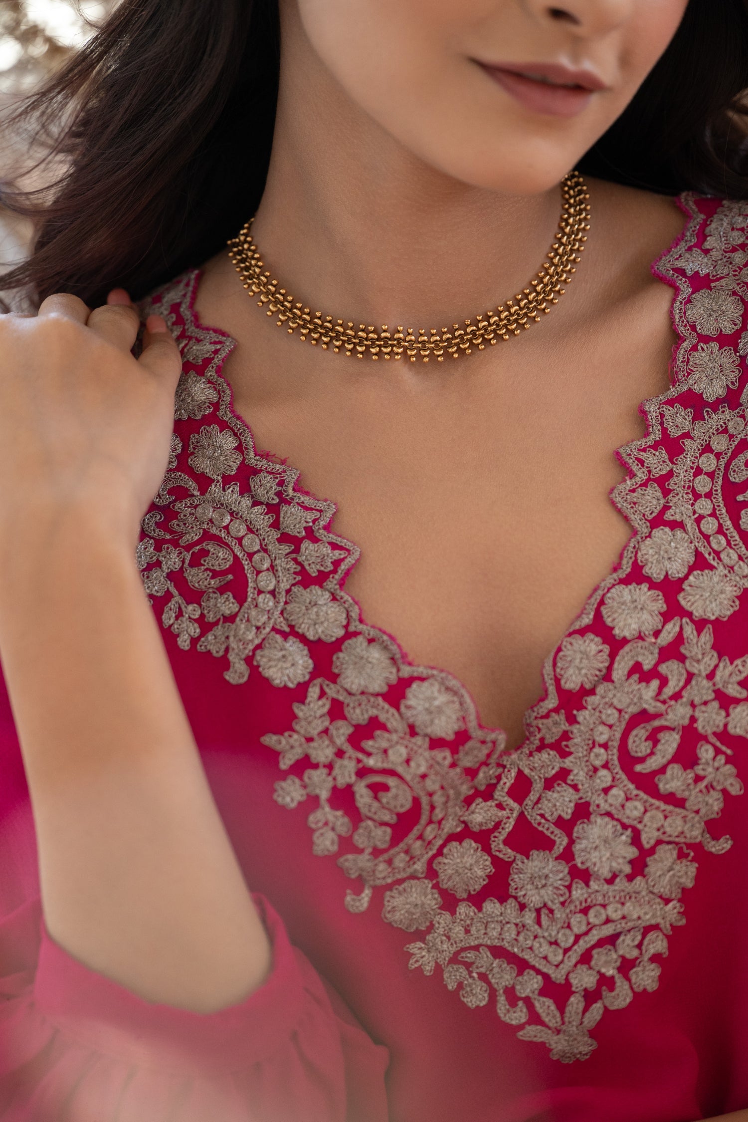 Saanjh Temple Work Necklace