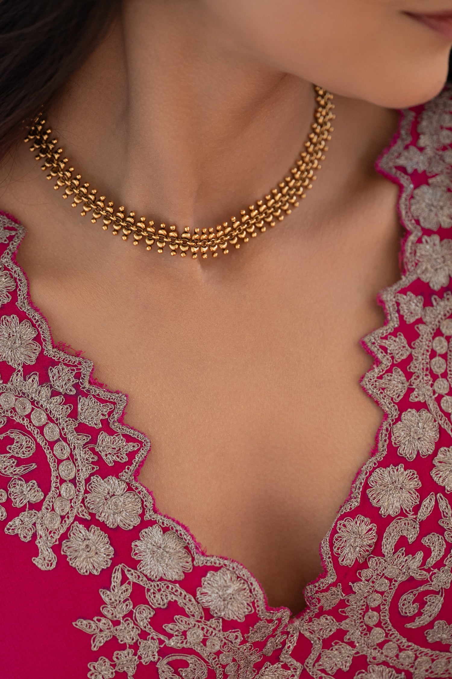 Saanjh Temple Work Necklace