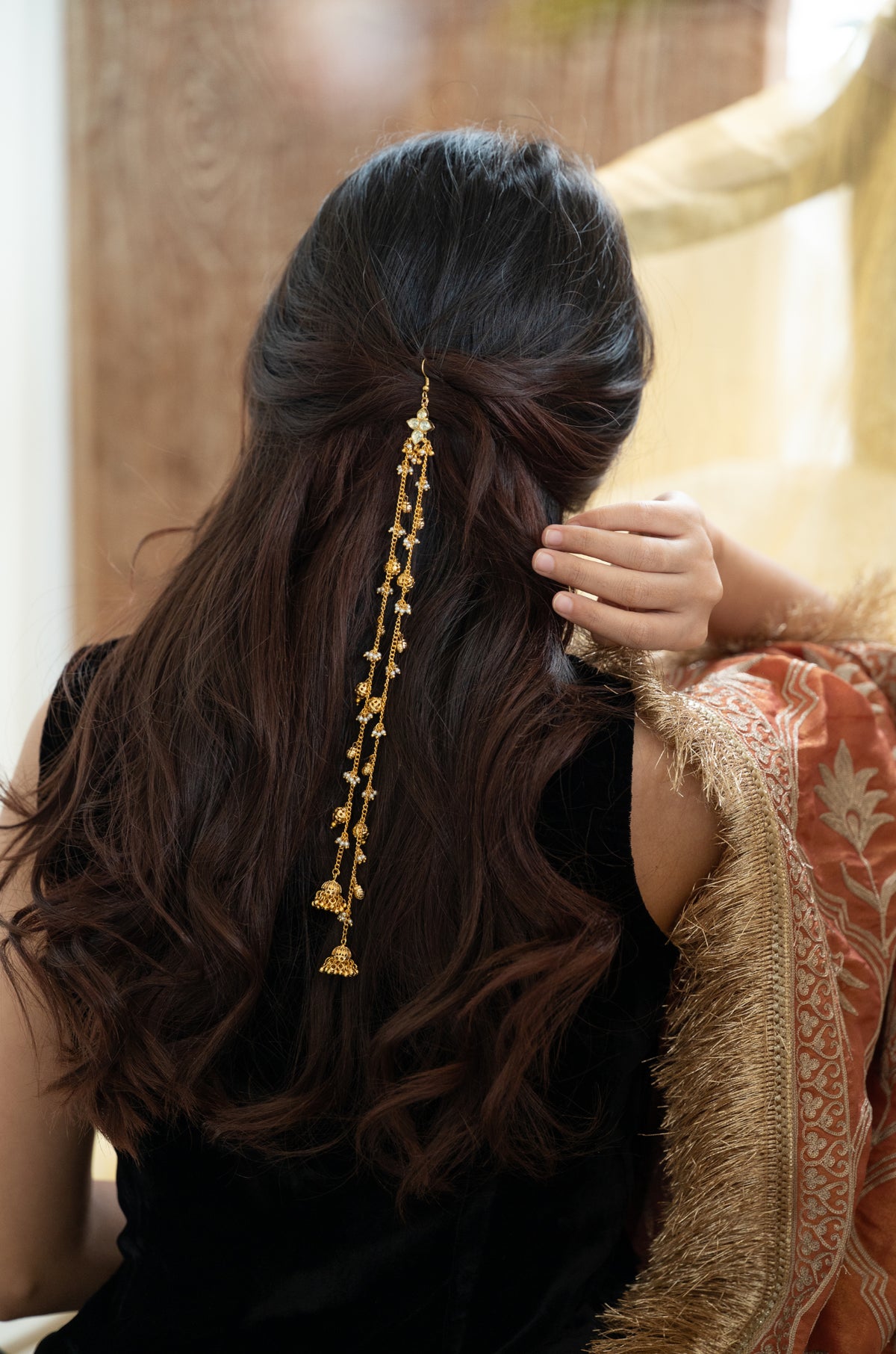 Nayantara Kundan Braid Pin