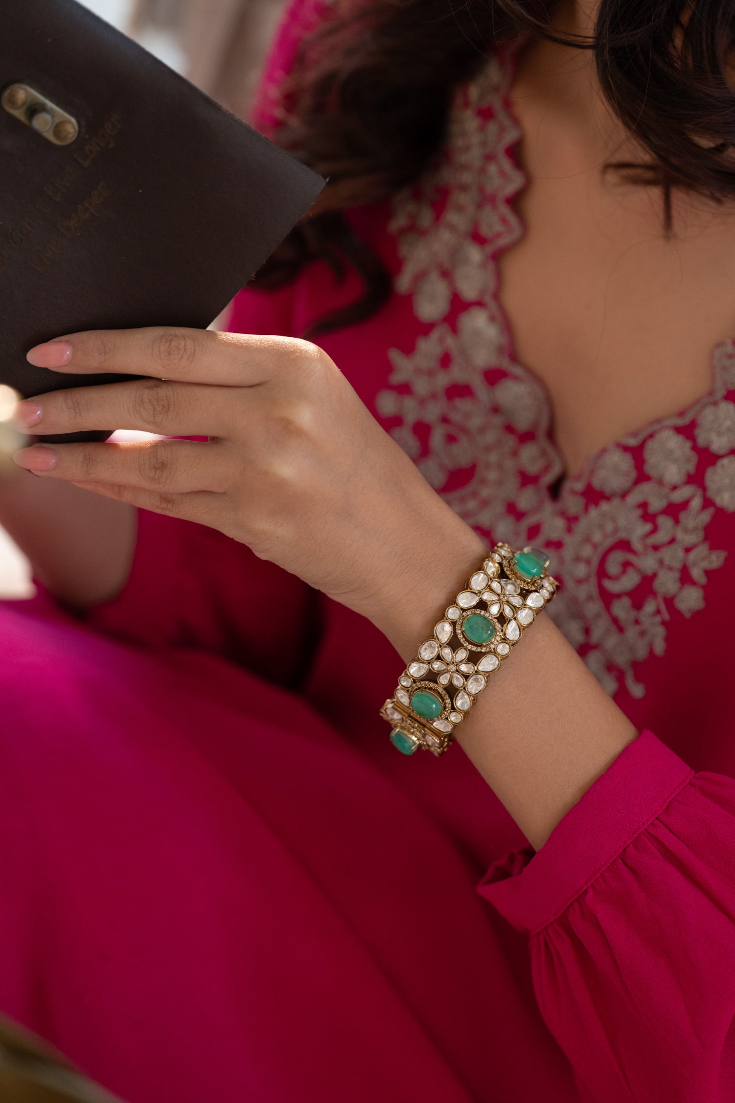 Alpesha Mint Polki Bangle