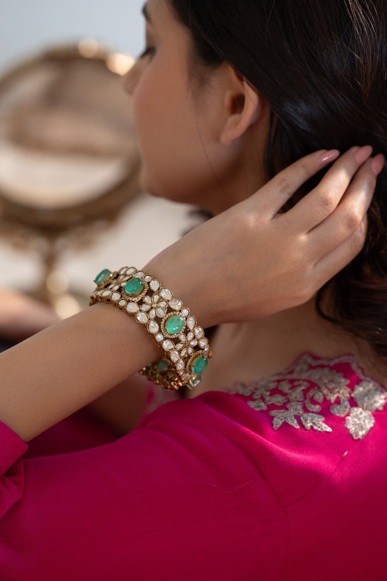 Alpesha Mint Polki Bangle