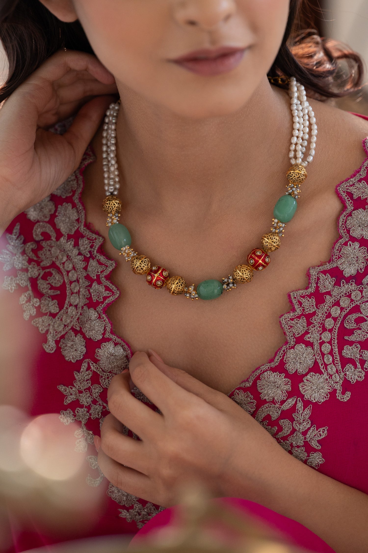 Kaviska Multicolored Pearl Necklace