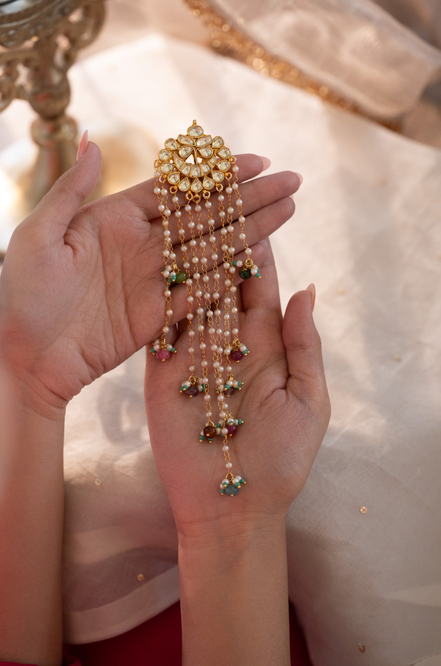 Enayat Kundan Braid Pin