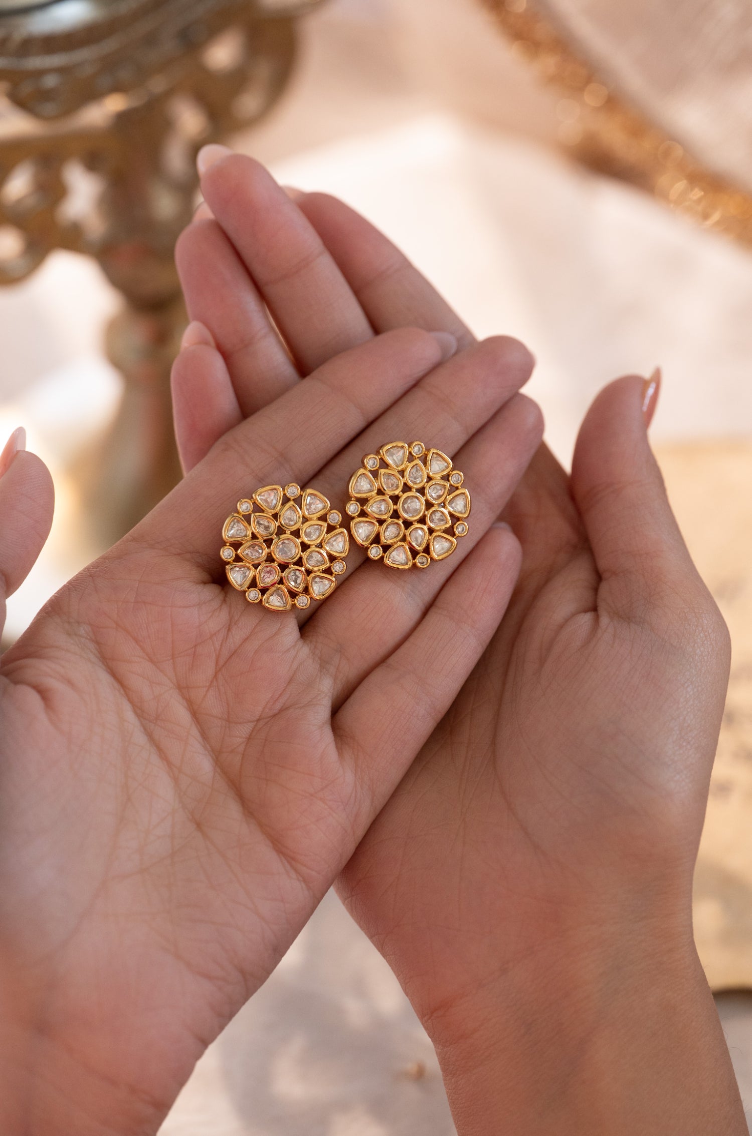 Ruhee Polki Studs