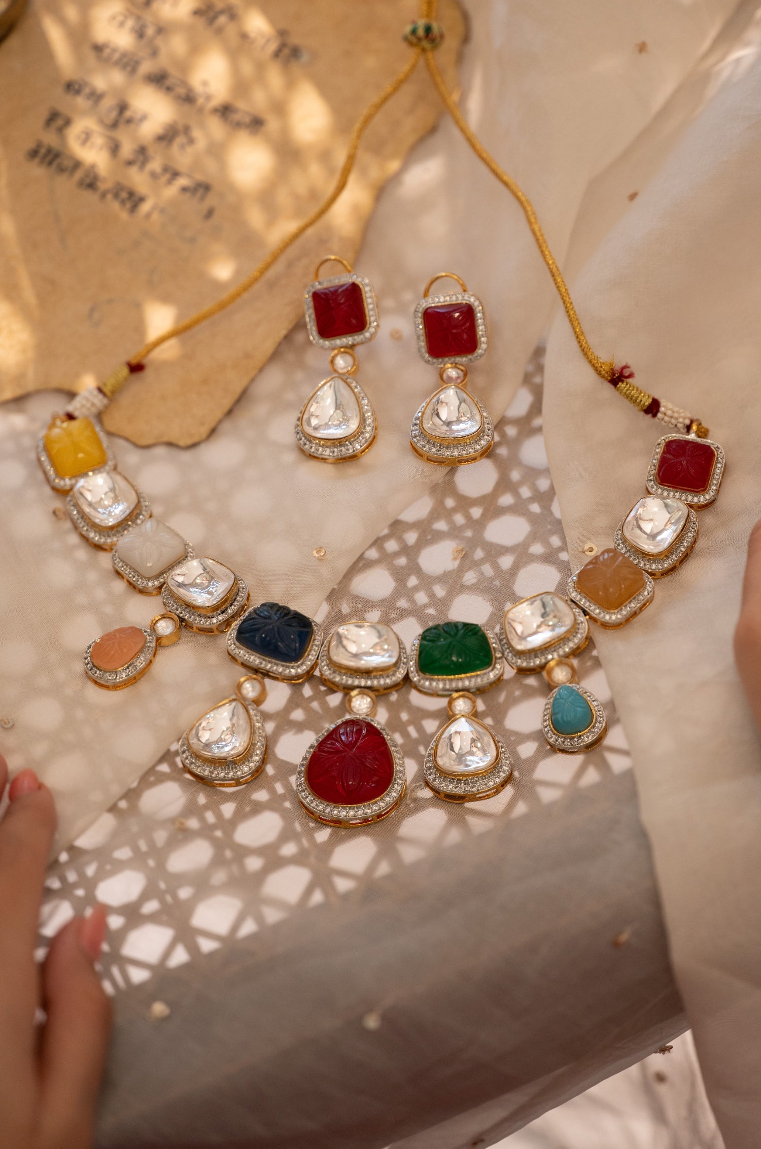 Nishika Navrattan Necklace Set