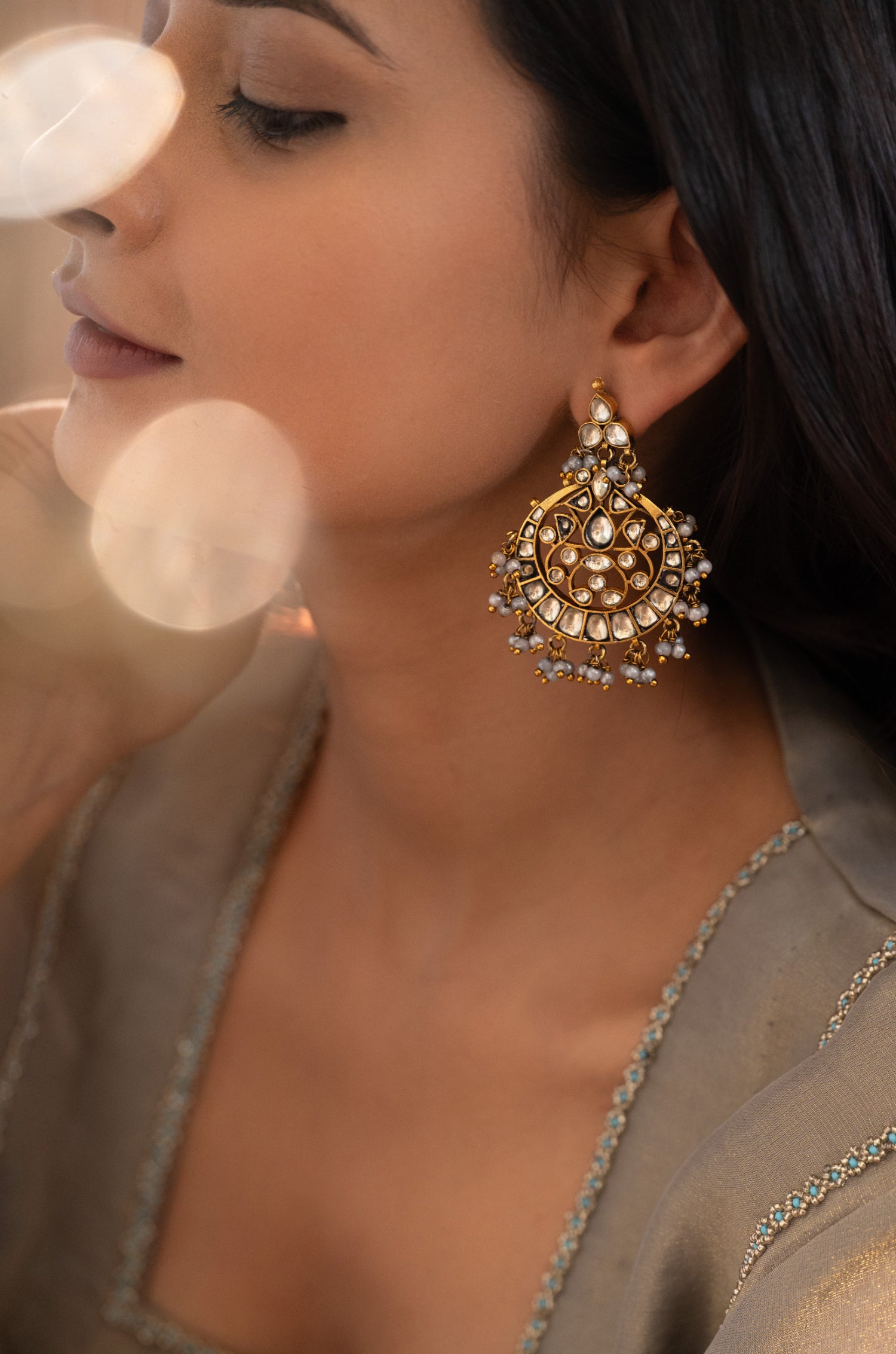 Divya Antique Kundan Earrings