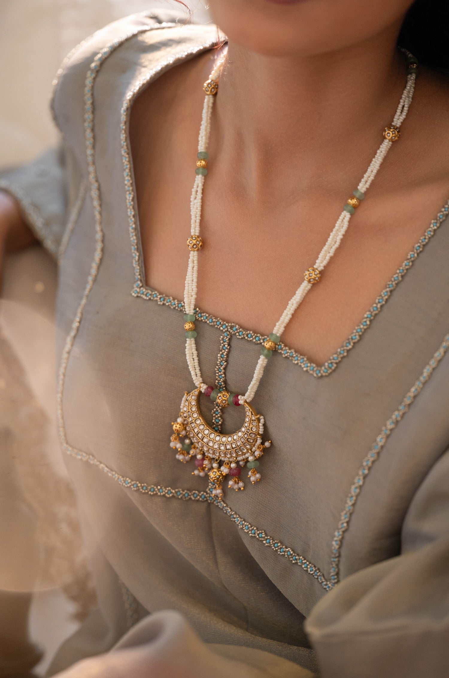 Samaina Multicolored Polki Necklace