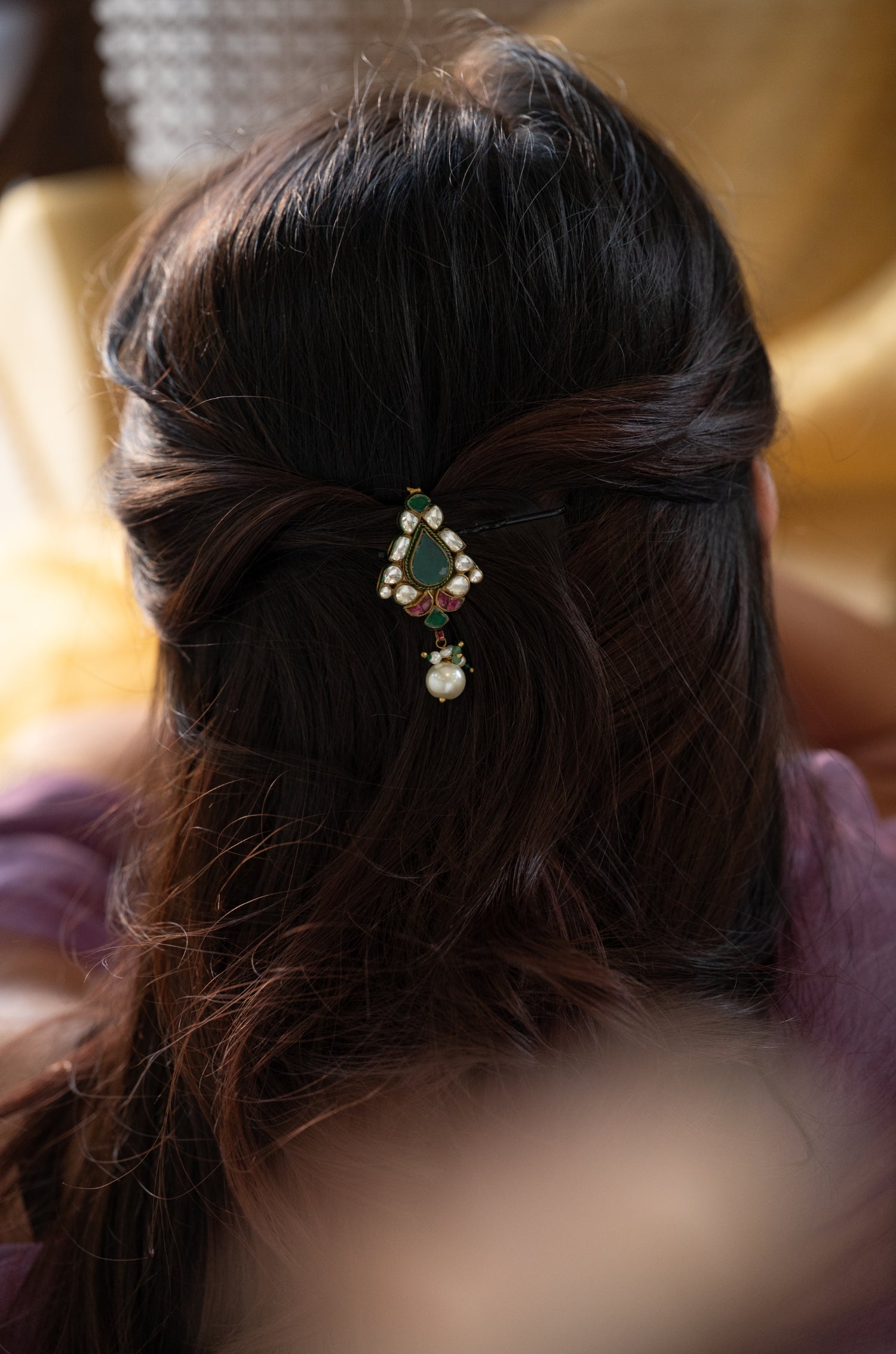 Roshni Traditional Kundan Braid Pin