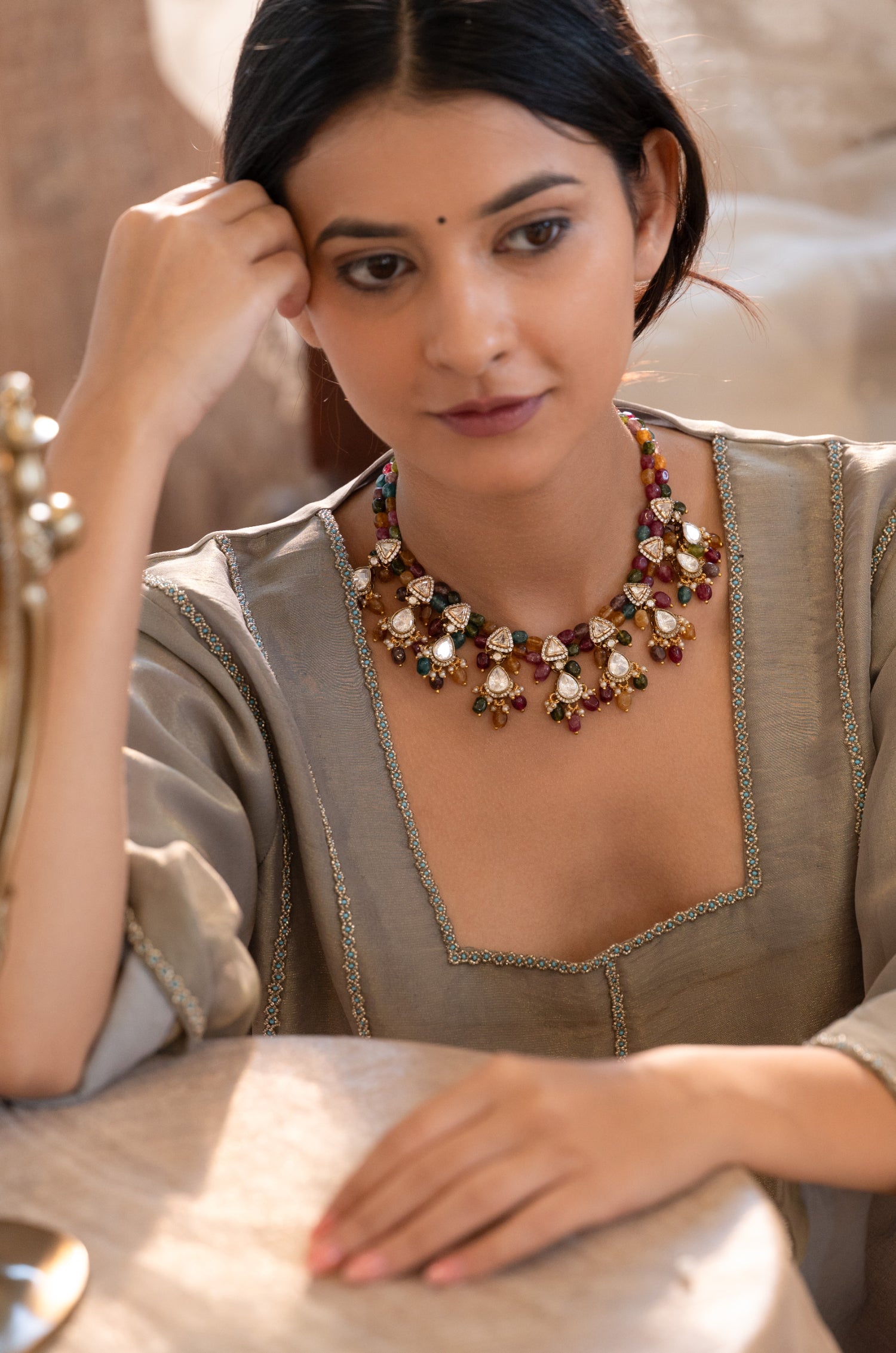 Shazia Multicolored Polki Necklace