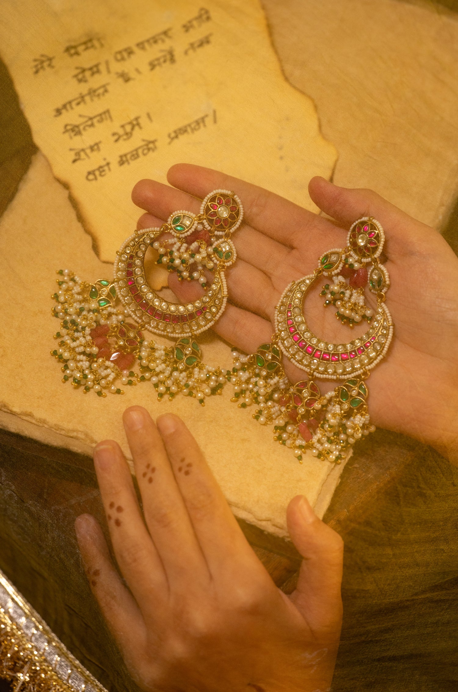 Vidanti Kundan Chandbali Earrings