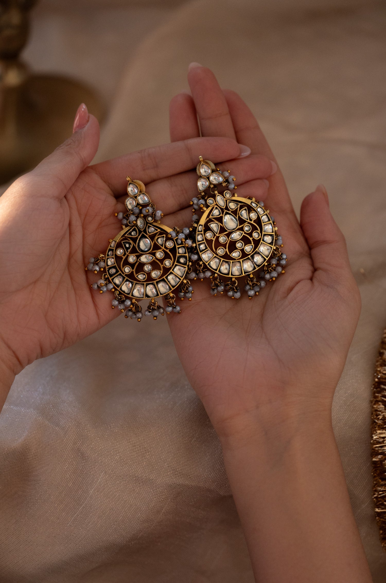 Divya Antique Kundan Earrings