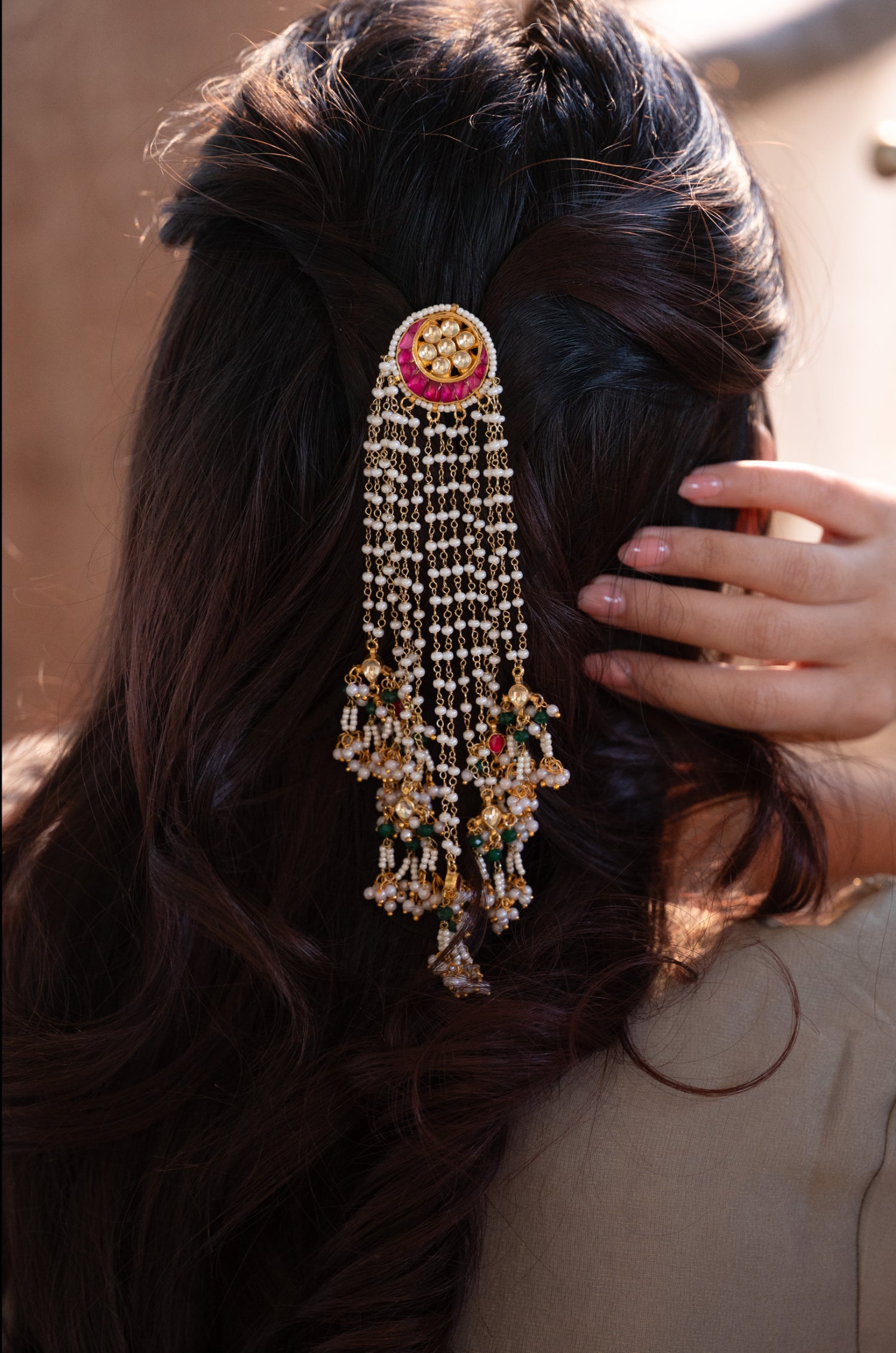 Mihika Kundan Braid Pin