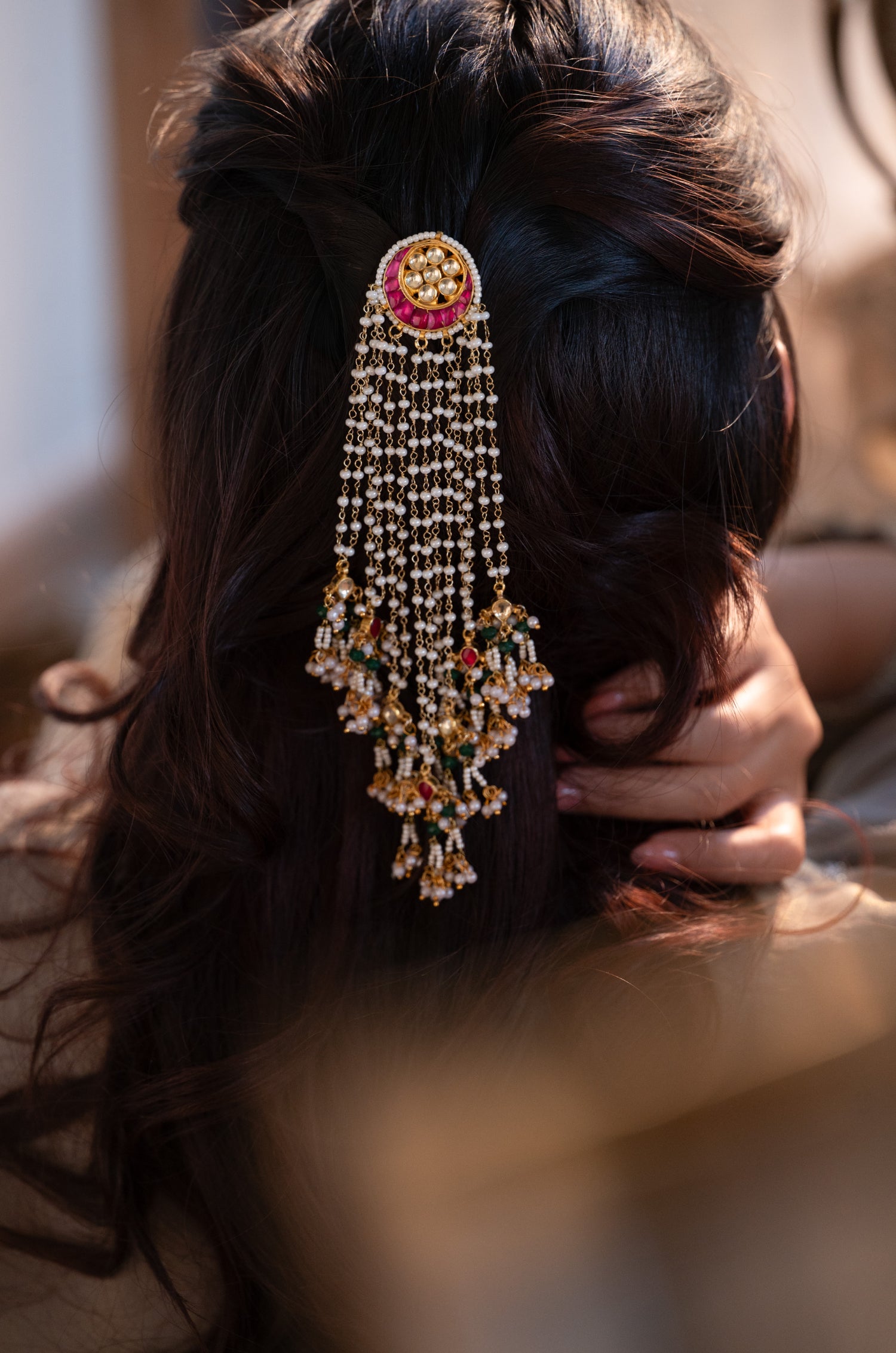 Mihika Kundan Braid Pin