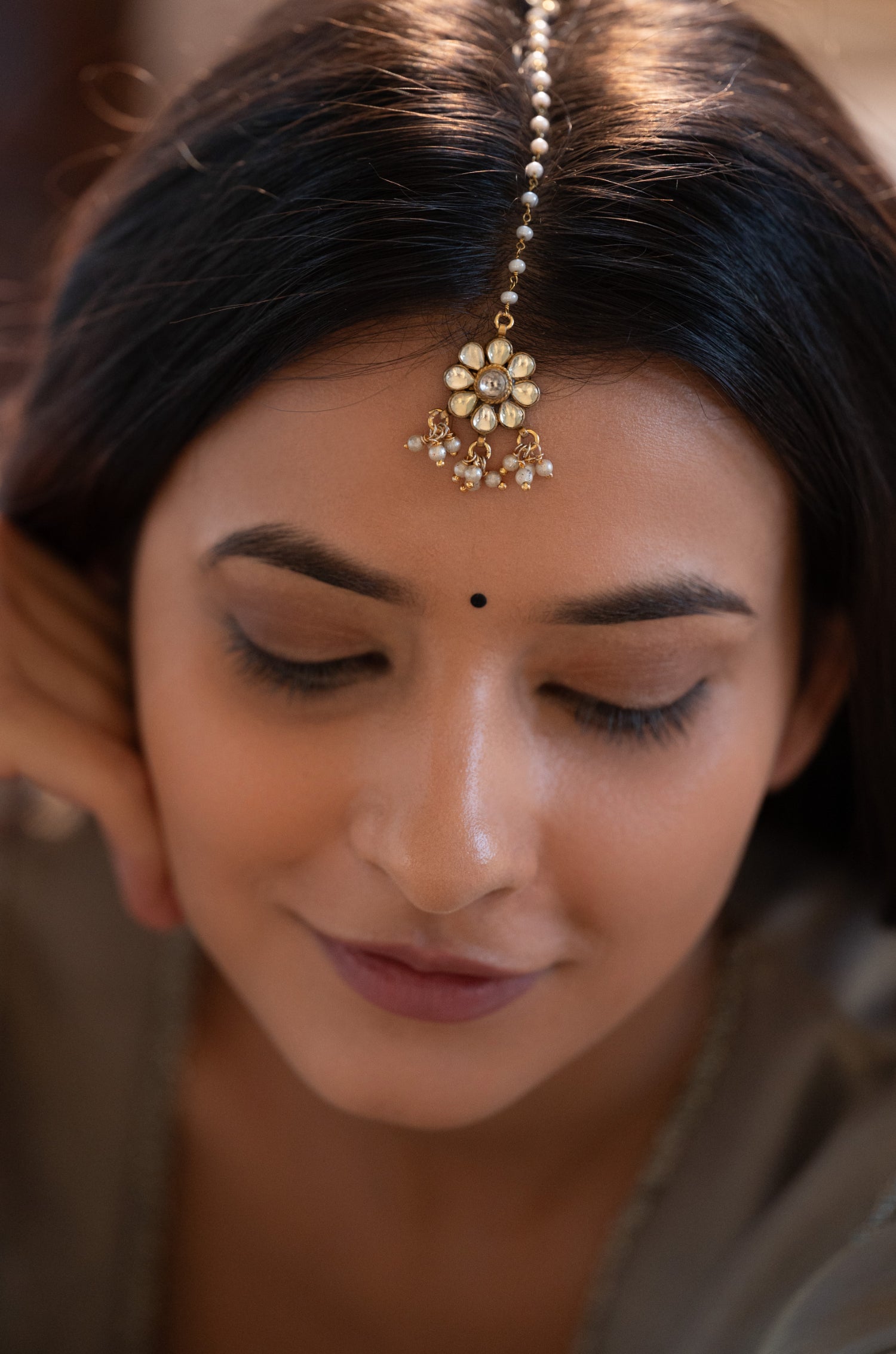 Fleur Kundan Maang Tikka