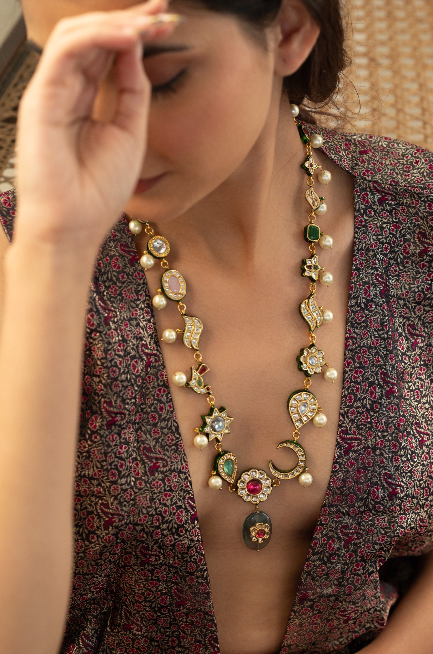 Aamna Multicolored Kundan Necklace