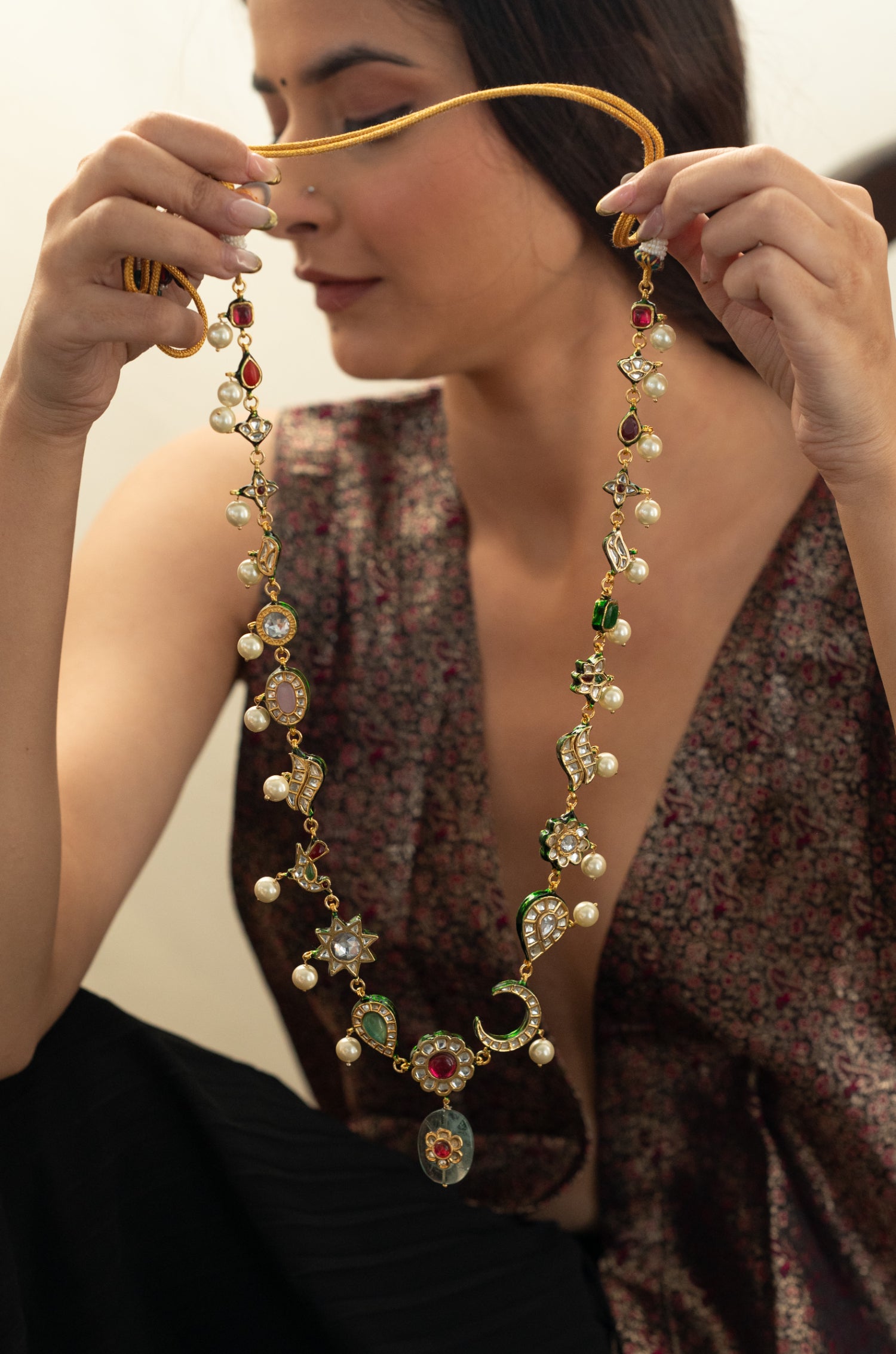 Aamna Multicolored Kundan Necklace