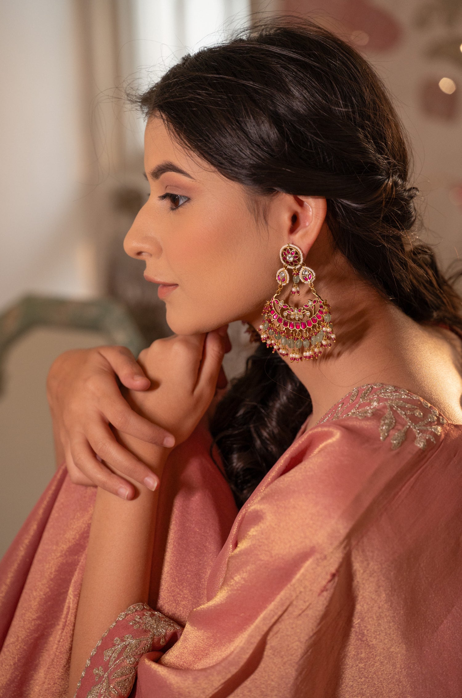 Jivanta Kundan Chandbali Earrings