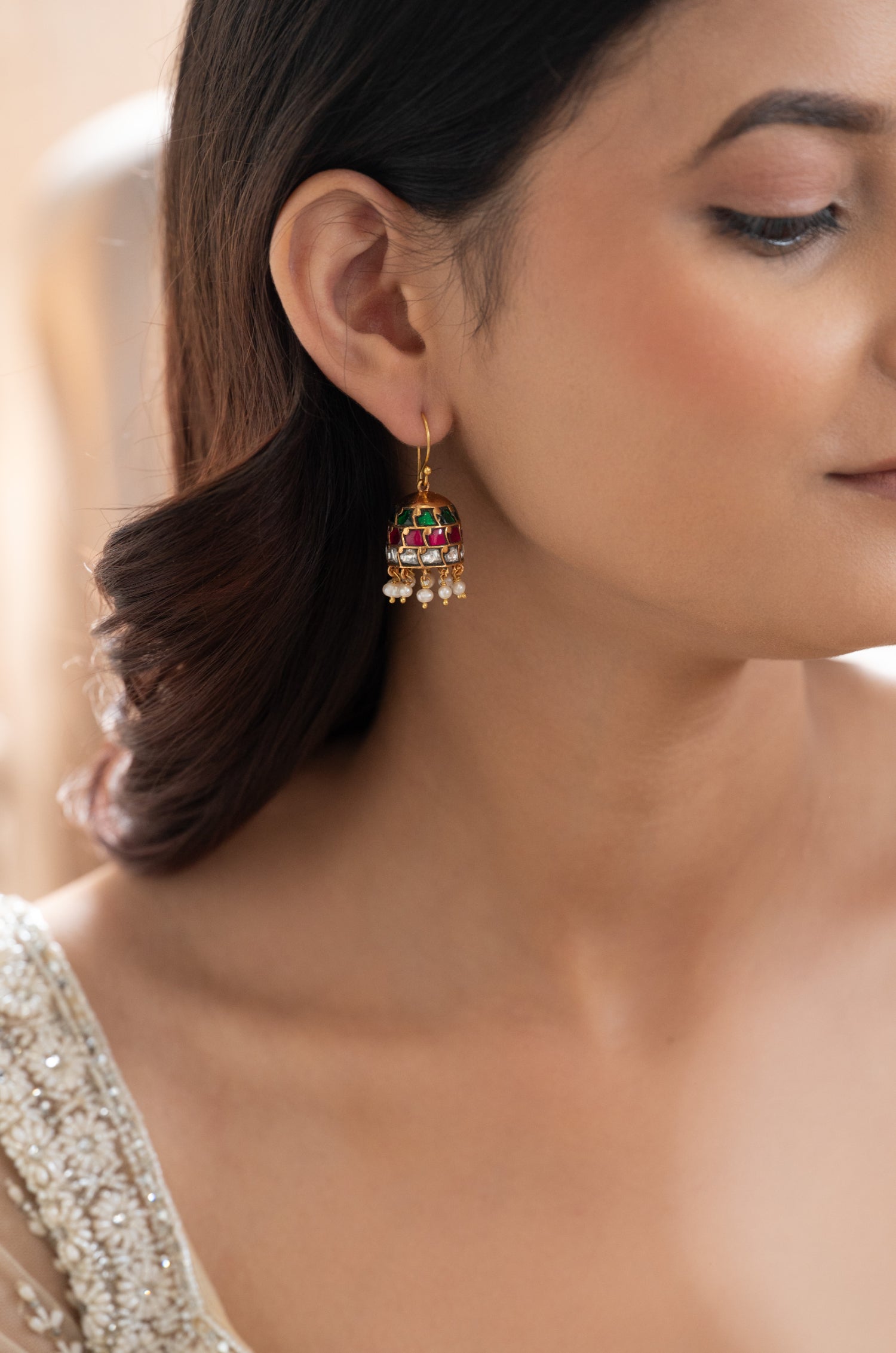 Sarah Fine Silver Jhumki Earrings