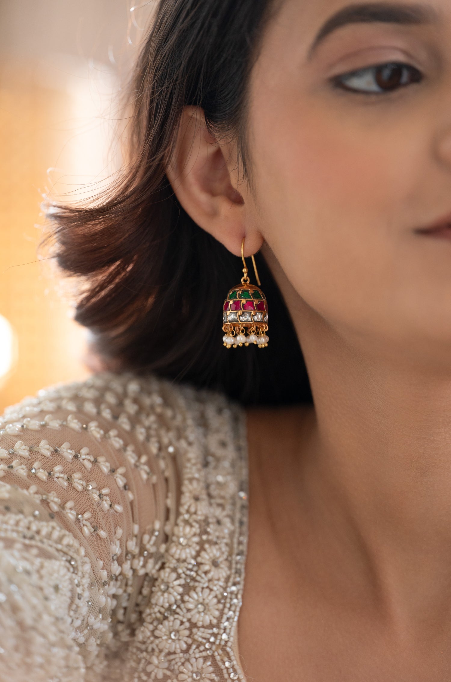 Sarah Fine Silver Jhumki Earrings