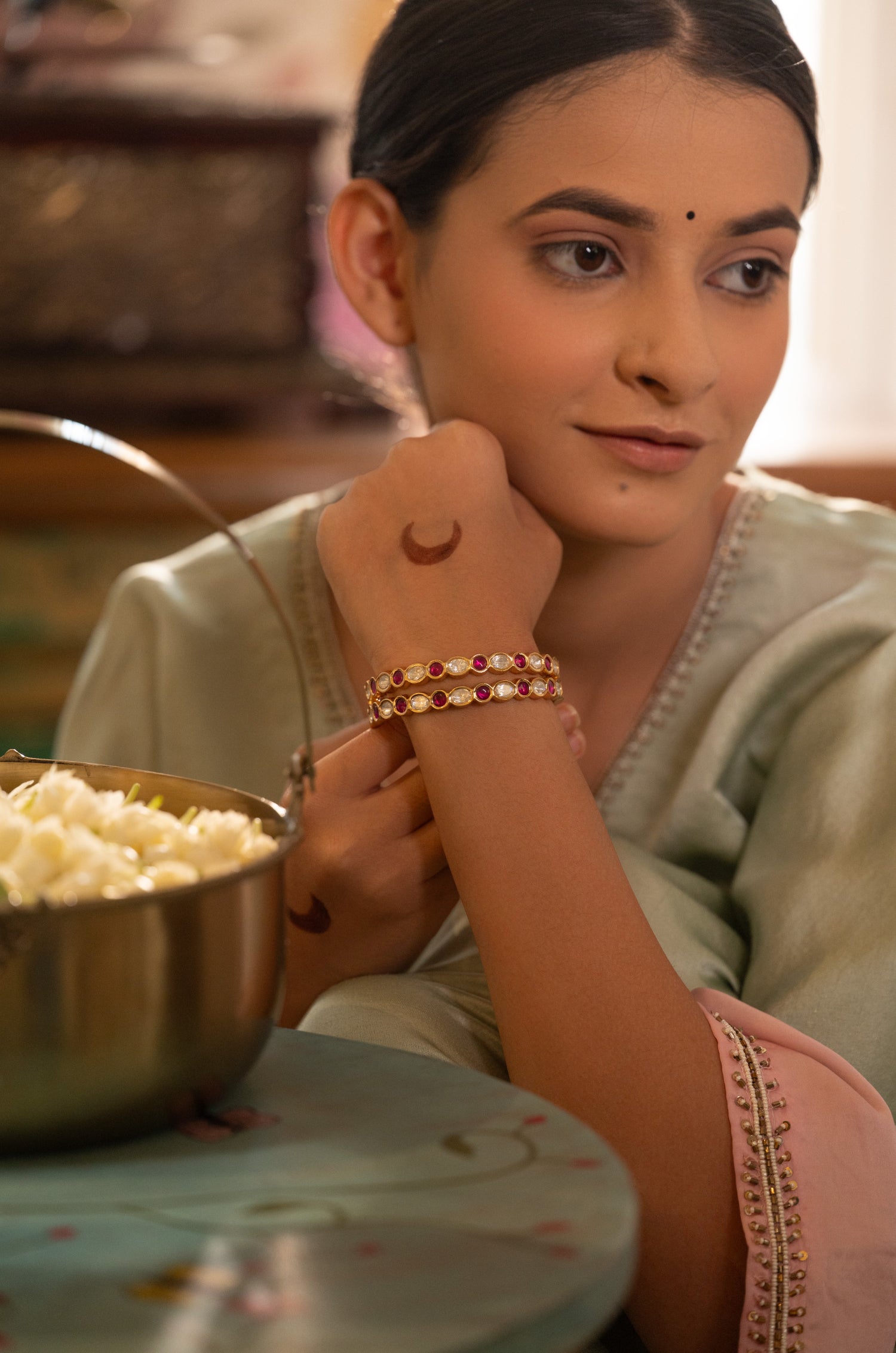 Neha Red Polki Bangles - Set of 2